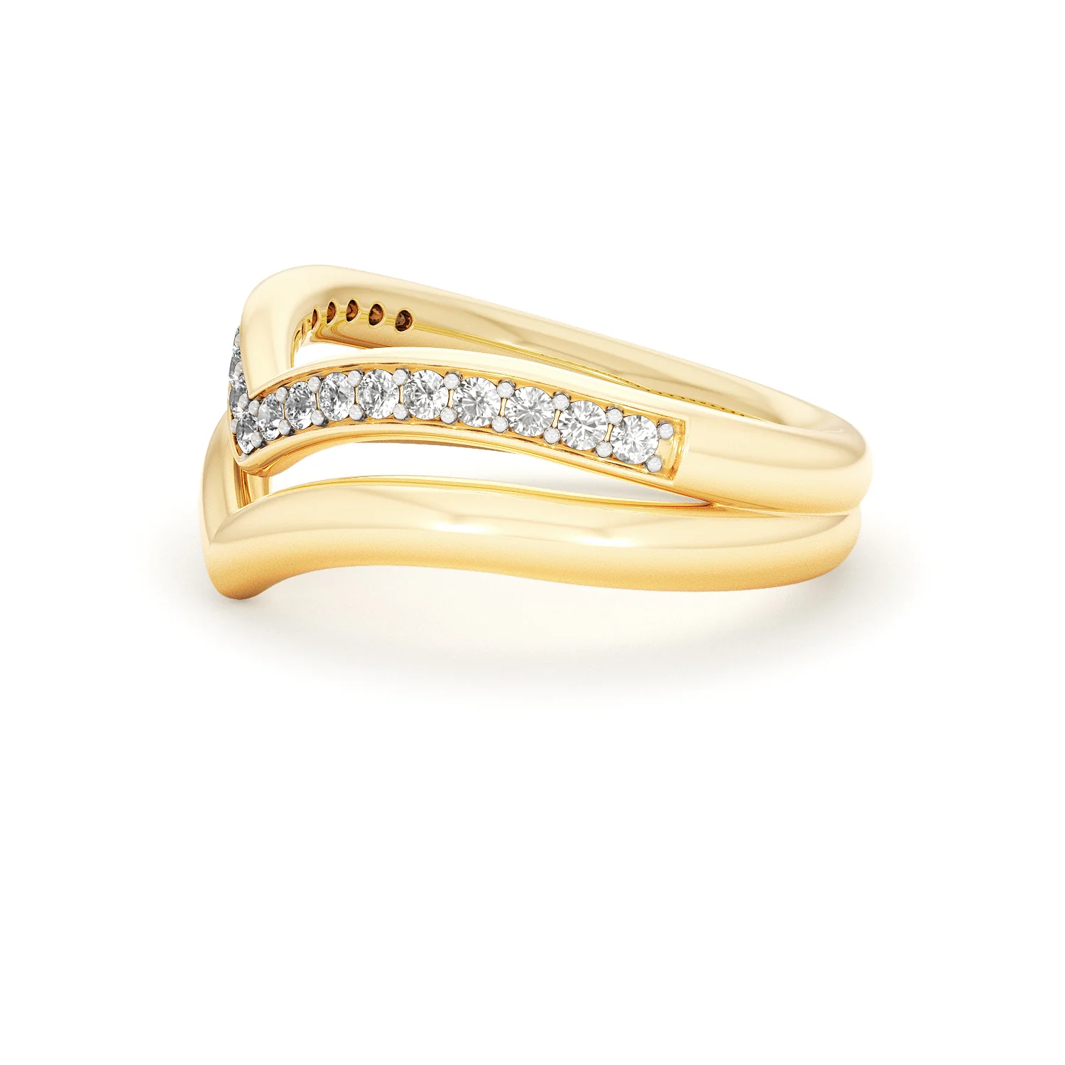 Dual 0.27ct Lab Diamond Stacking Wishbone Ring in 18K Gold Vermeil - Image 73