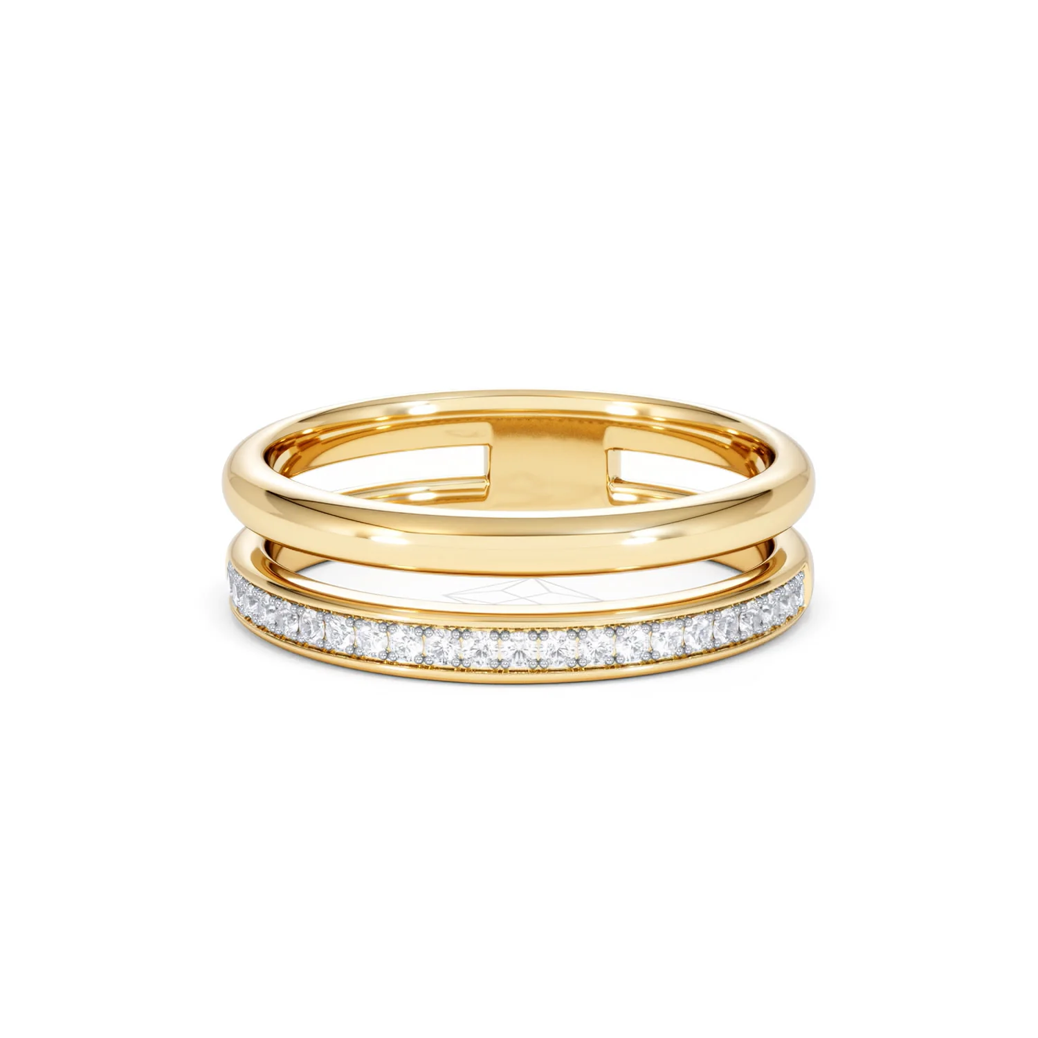 Duo Curve 0.10ct Lab Diamond Stacking Ring in 18K Gold Vermeil - Image 87