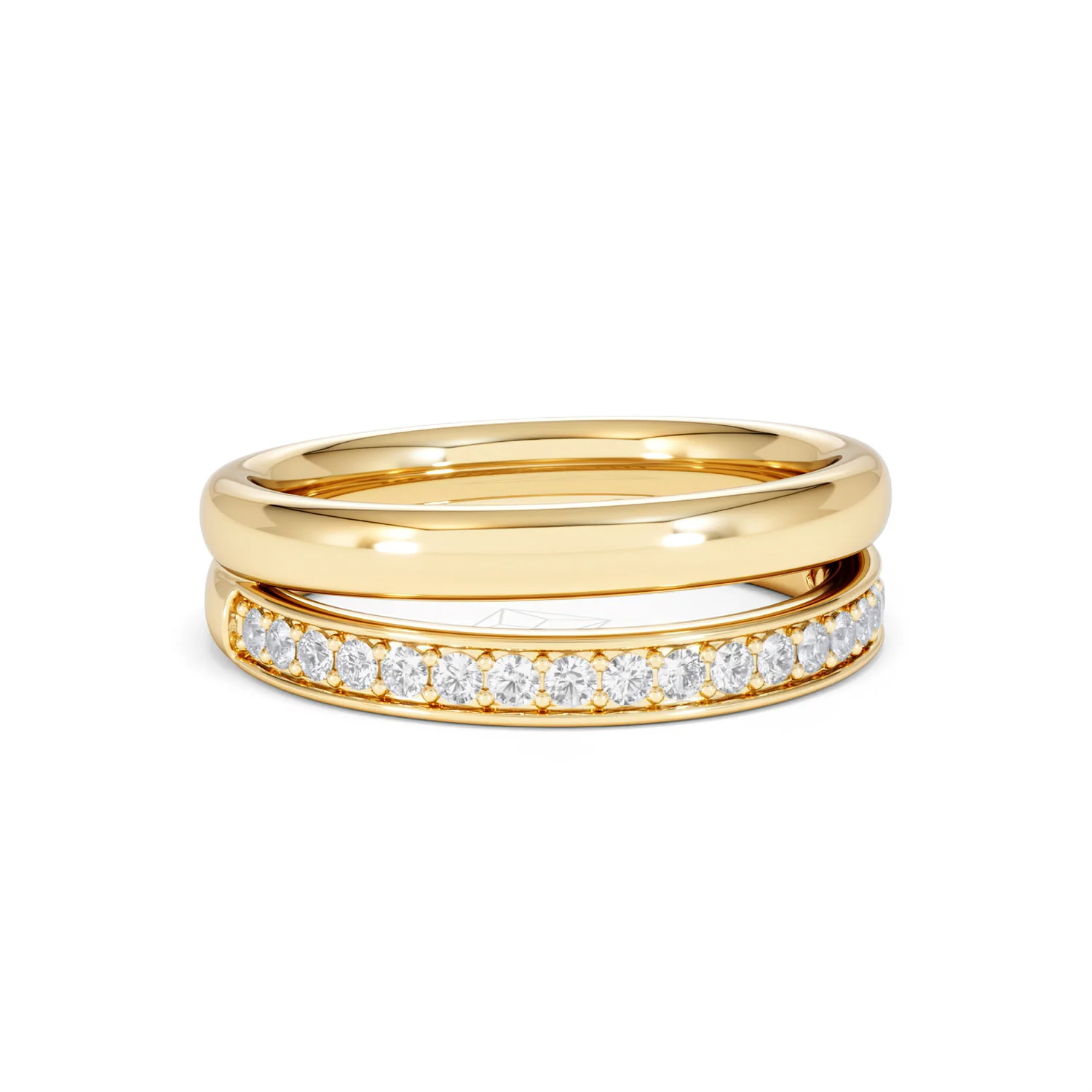 Duo Curve Stacking Lab Diamond Ring 0.26ct in 18K Gold Vermeil - Image 14