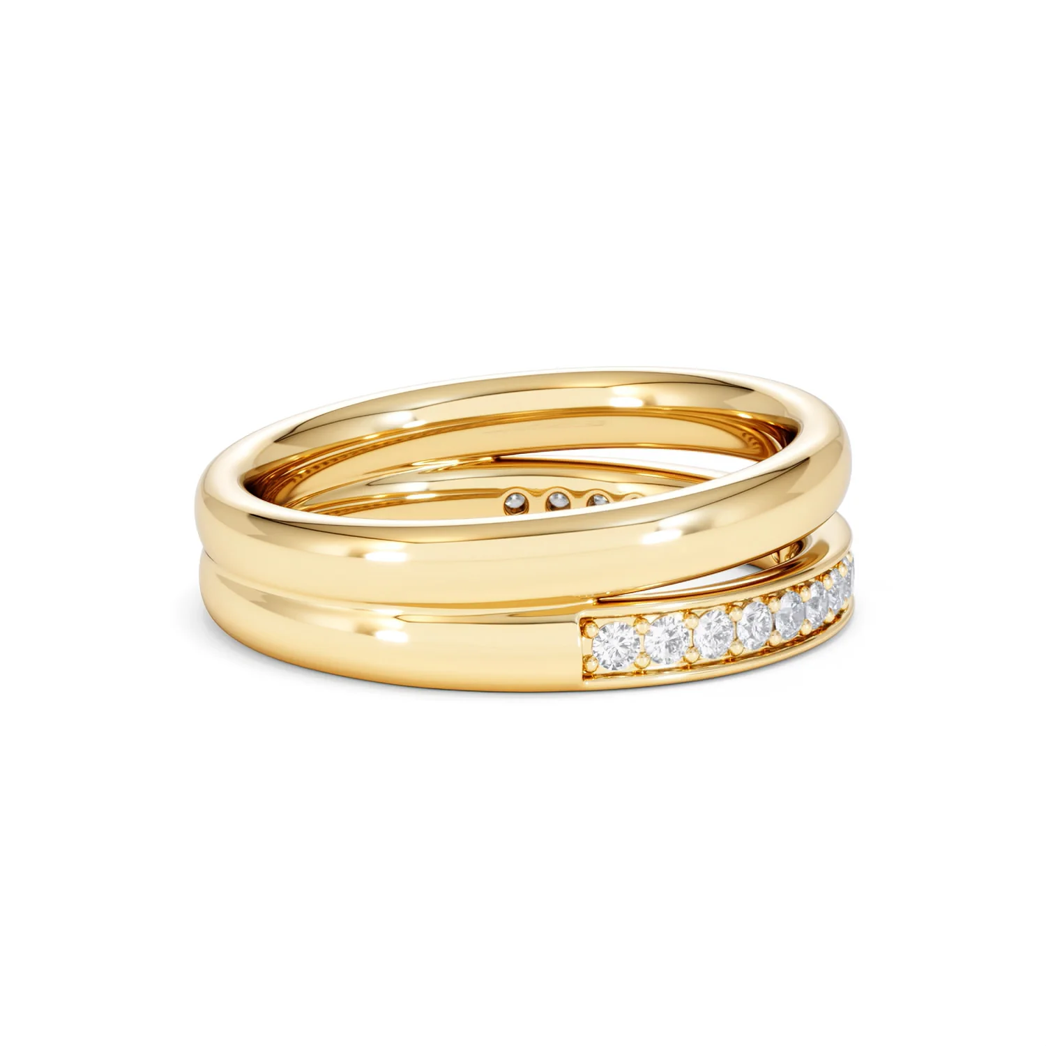 Duo Curve Stacking Lab Diamond Ring 0.26ct in 18K Gold Vermeil - Image 31