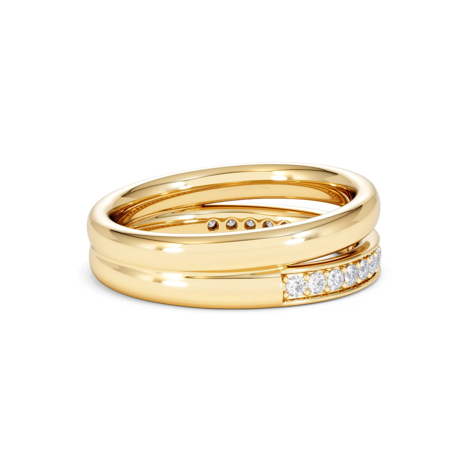 Duo Curve Stacking Lab Diamond Ring 0.26ct in 18K Gold Vermeil - Image 33