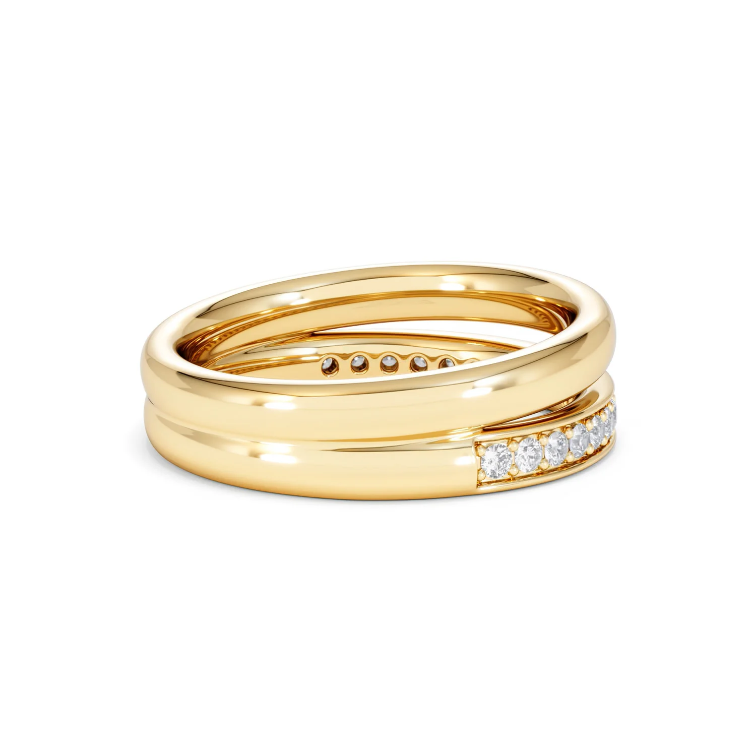 Duo Curve Stacking Lab Diamond Ring 0.26ct in 18K Gold Vermeil - Image 34