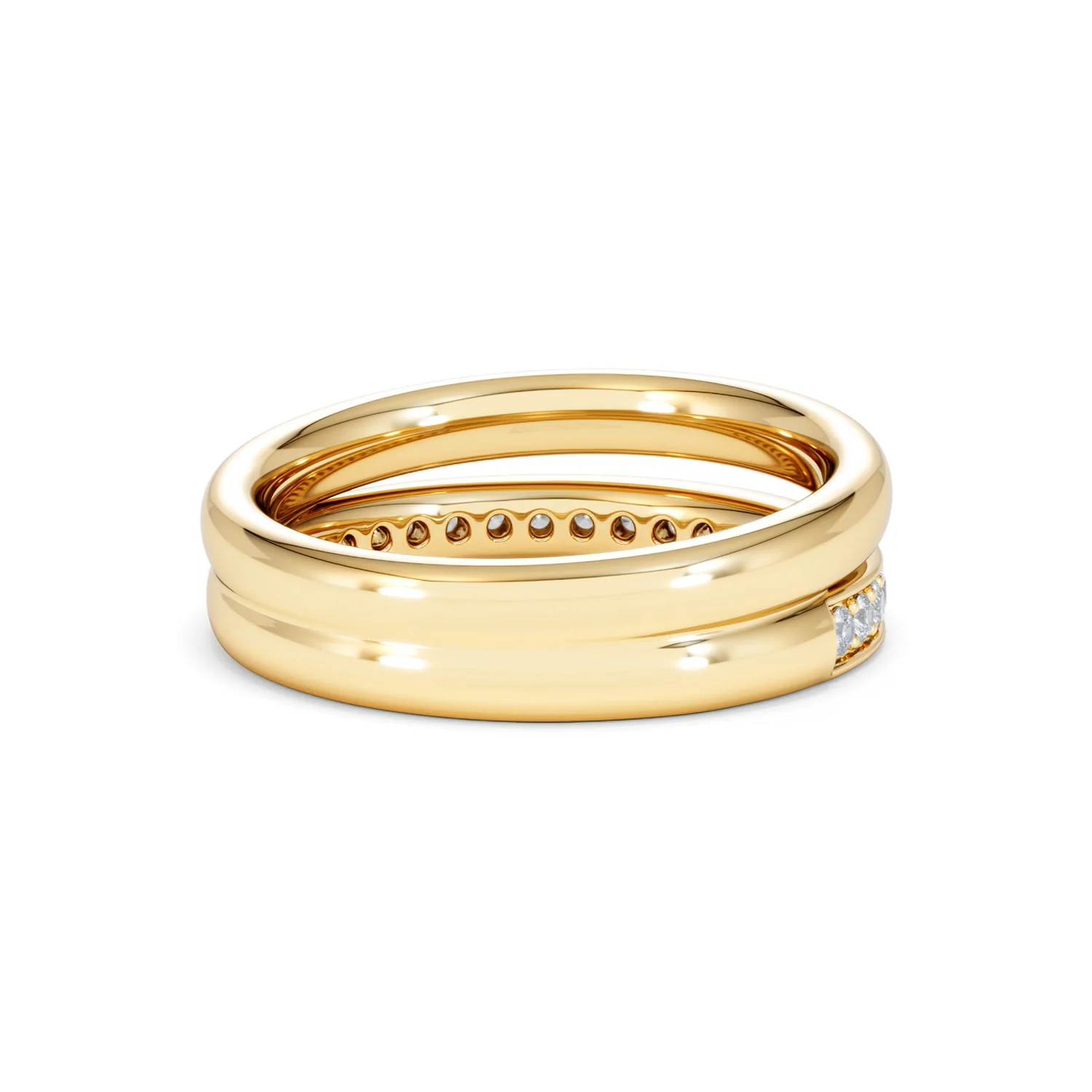 Duo Curve Stacking Lab Diamond Ring 0.26ct in 18K Gold Vermeil - Image 41