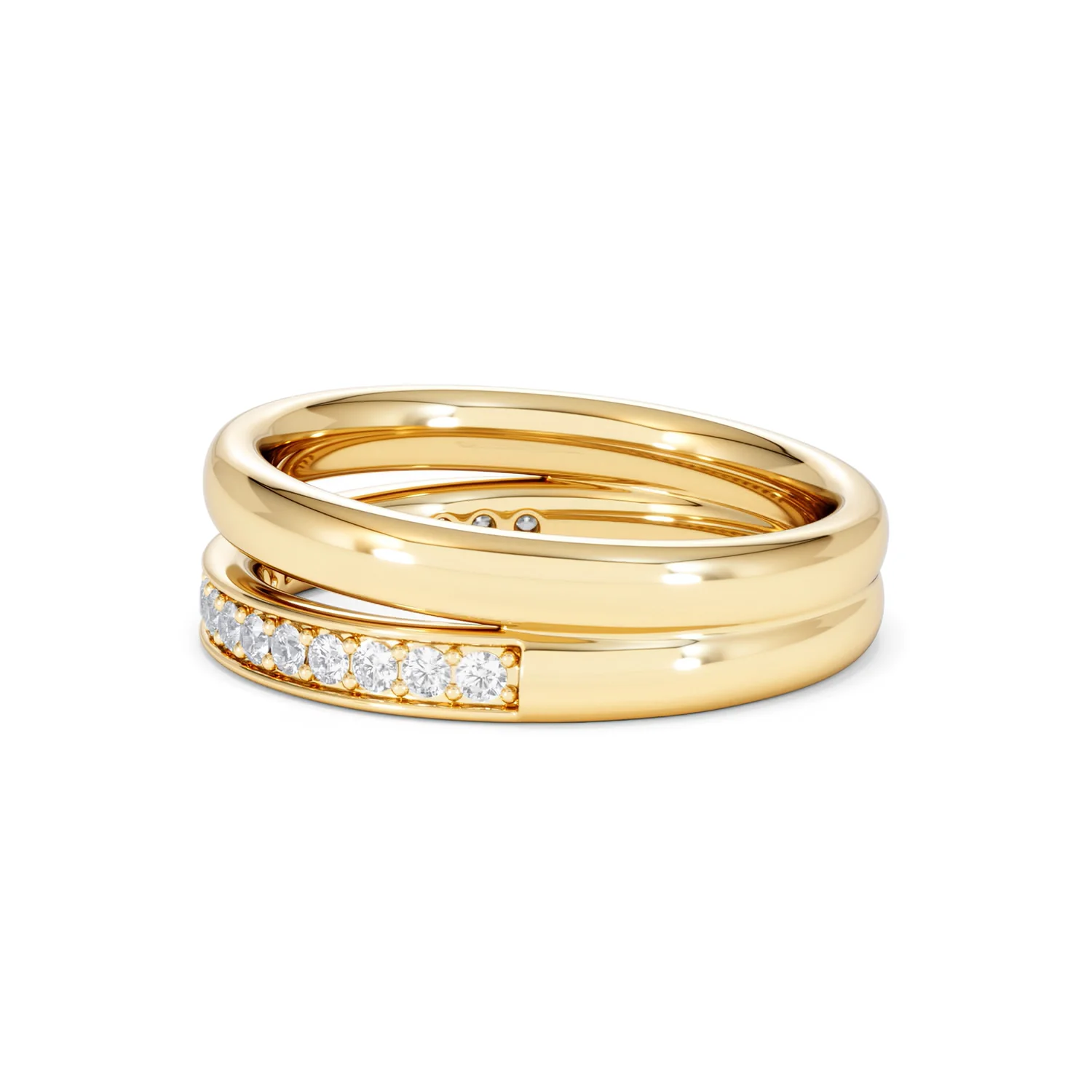 Duo Curve Stacking Lab Diamond Ring 0.26ct in 18K Gold Vermeil - Image 68