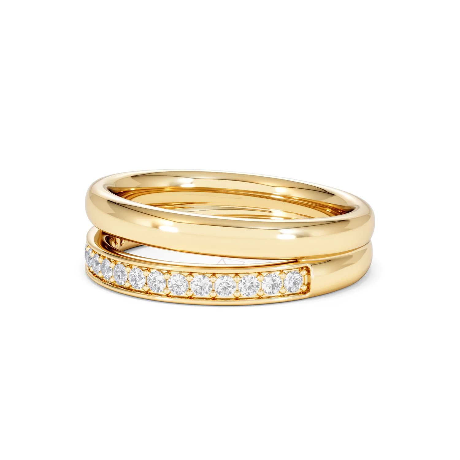 Duo Curve Stacking Lab Diamond Ring 0.26ct in 18K Gold Vermeil - Image 76