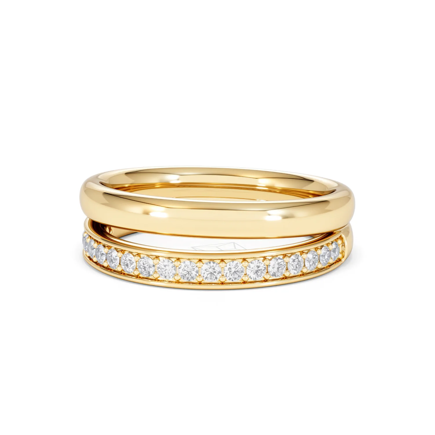 Duo Curve Stacking Lab Diamond Ring 0.26ct in 18K Gold Vermeil - Image 84