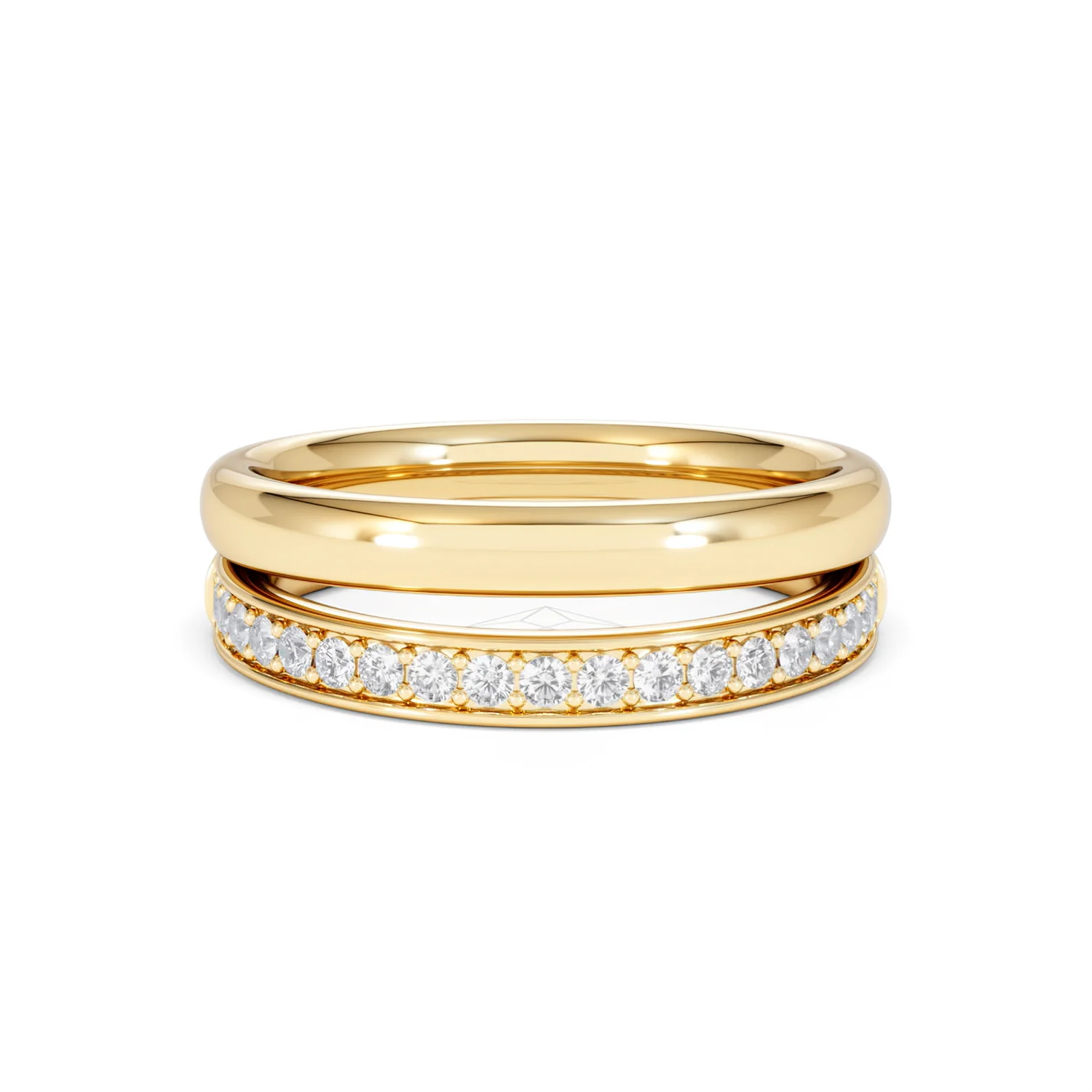 Duo Curve Stacking Lab Diamond Ring 0.26ct in 18K Gold Vermeil - Image 9