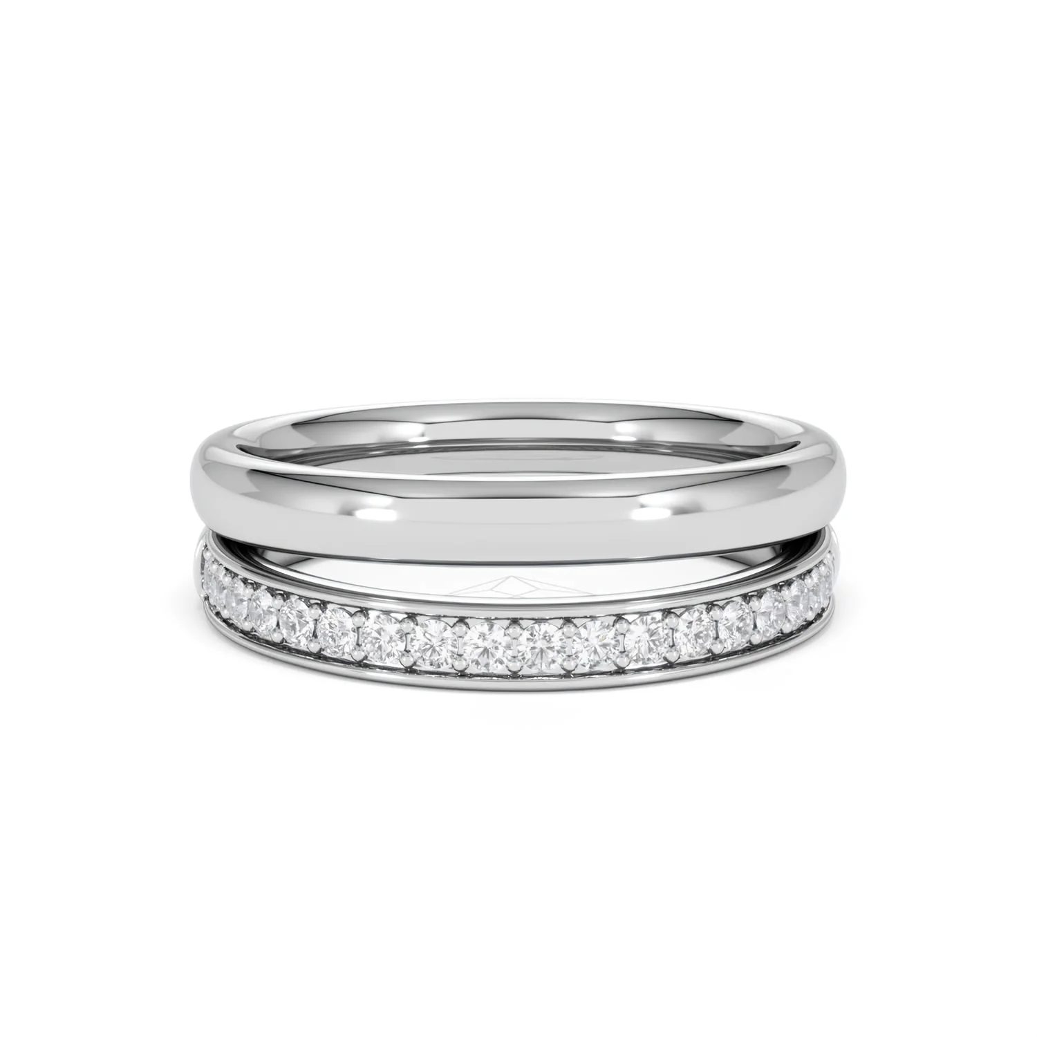 Duo Curve Stacking Lab Diamond Ring 0.26ct in 925 Silver - Image 10