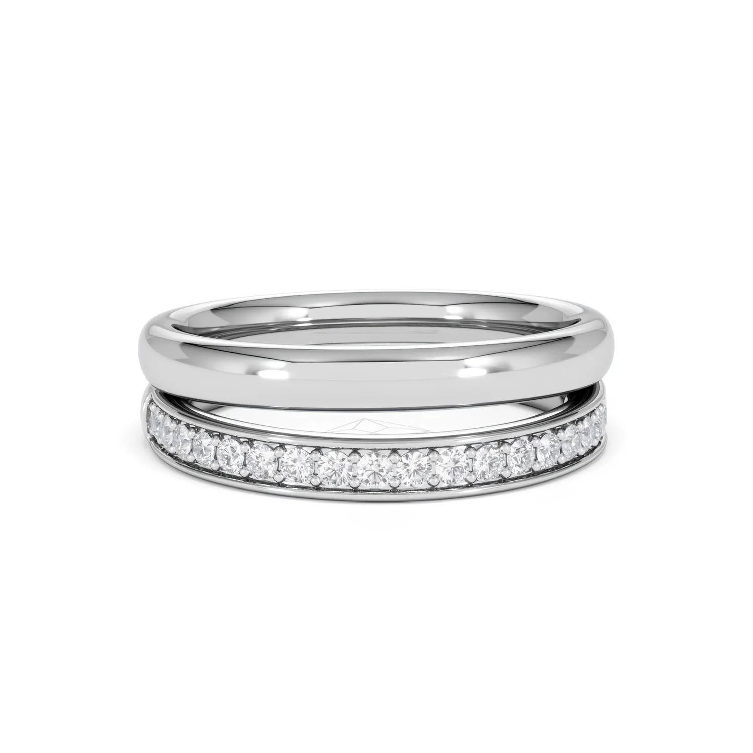 Duo Curve Stacking Lab Diamond Ring 0.26ct in 925 Silver - Image 11