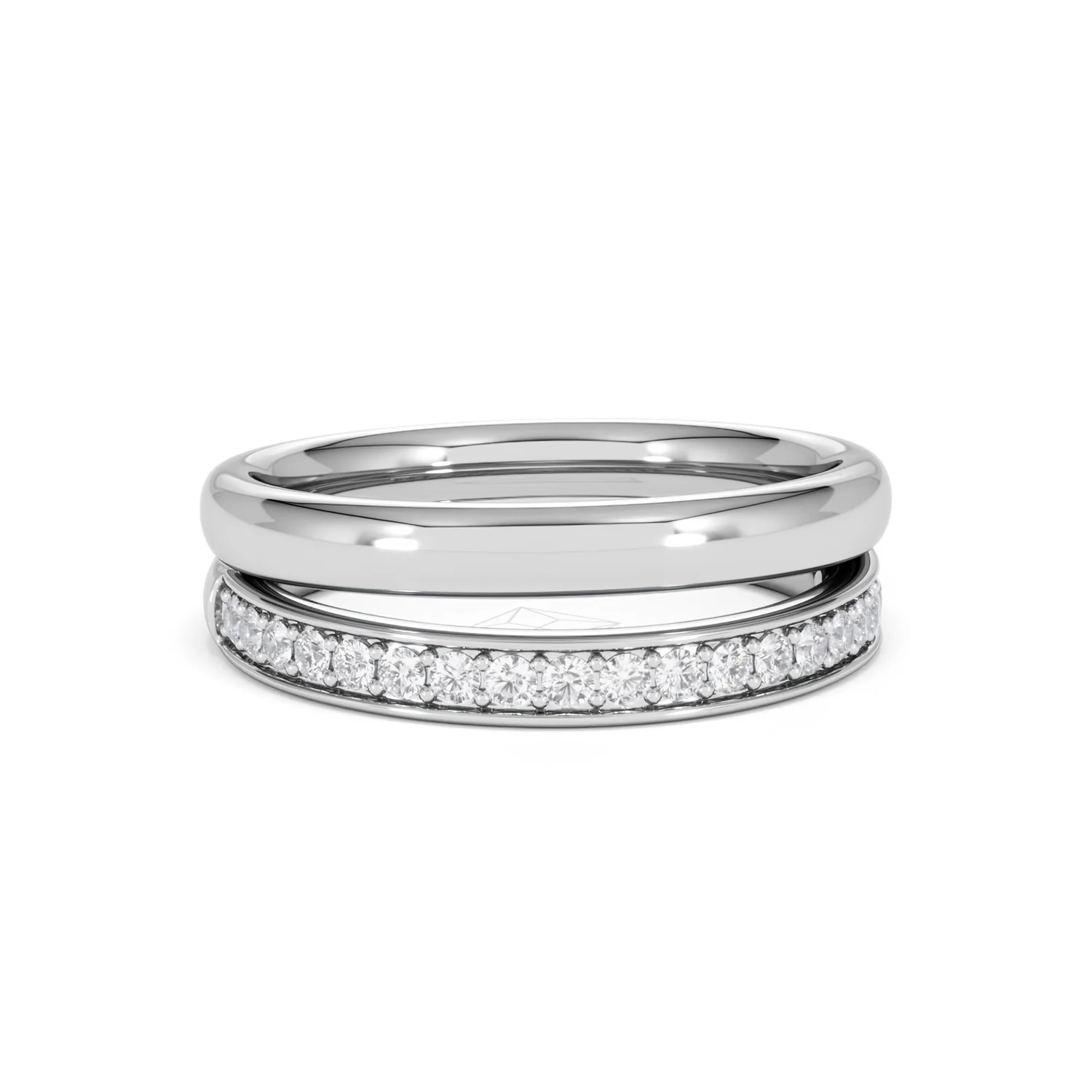 Duo Curve Stacking Lab Diamond Ring 0.26ct in 925 Silver - Image 12