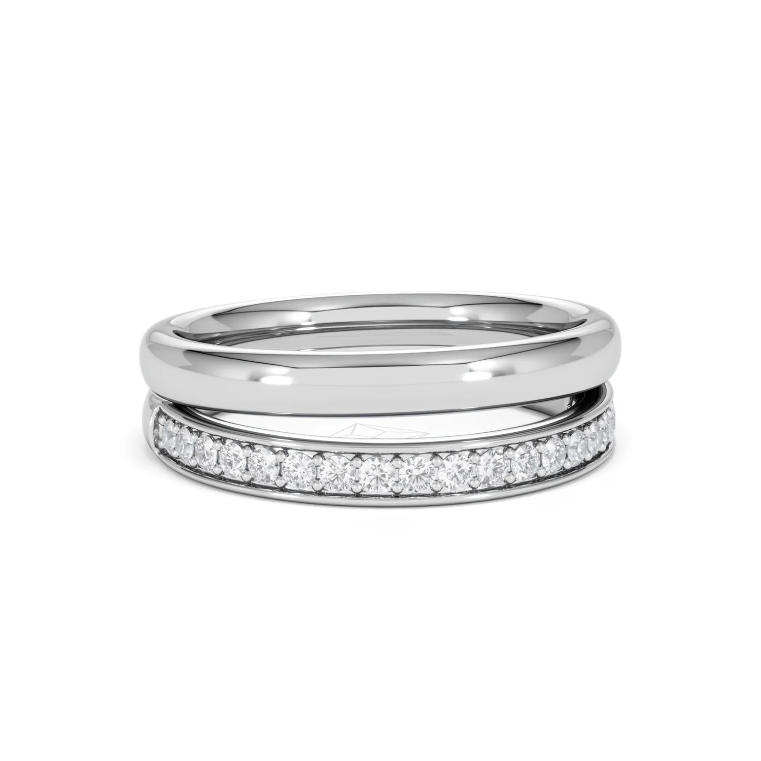 Duo Curve Stacking Lab Diamond Ring 0.26ct in 925 Silver - Image 13