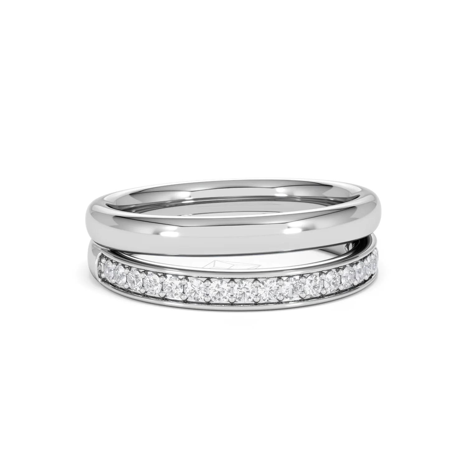 Duo Curve Stacking Lab Diamond Ring 0.26ct in 925 Silver - Image 14