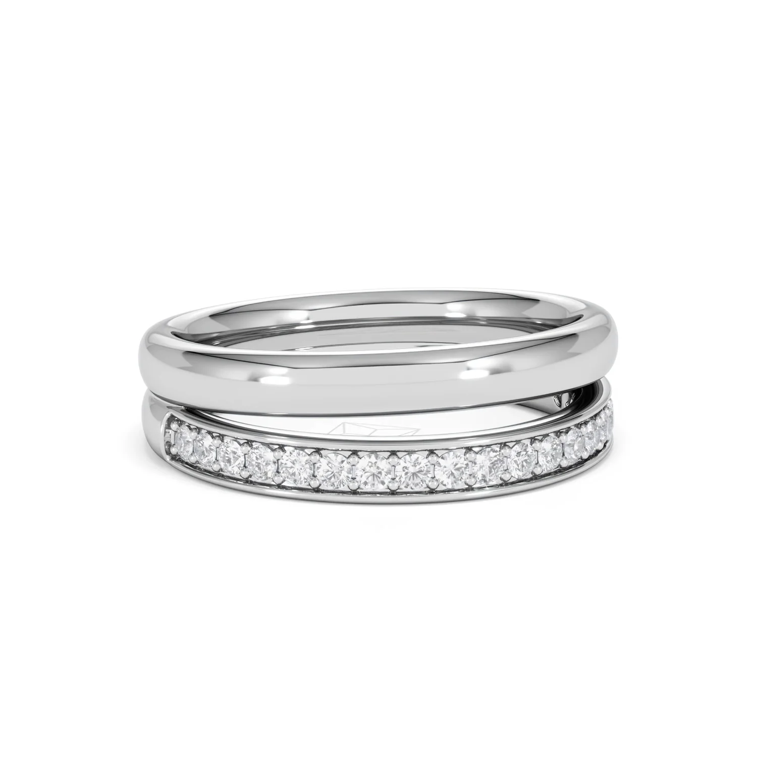 Duo Curve Stacking Lab Diamond Ring 0.26ct in 925 Silver - Image 15