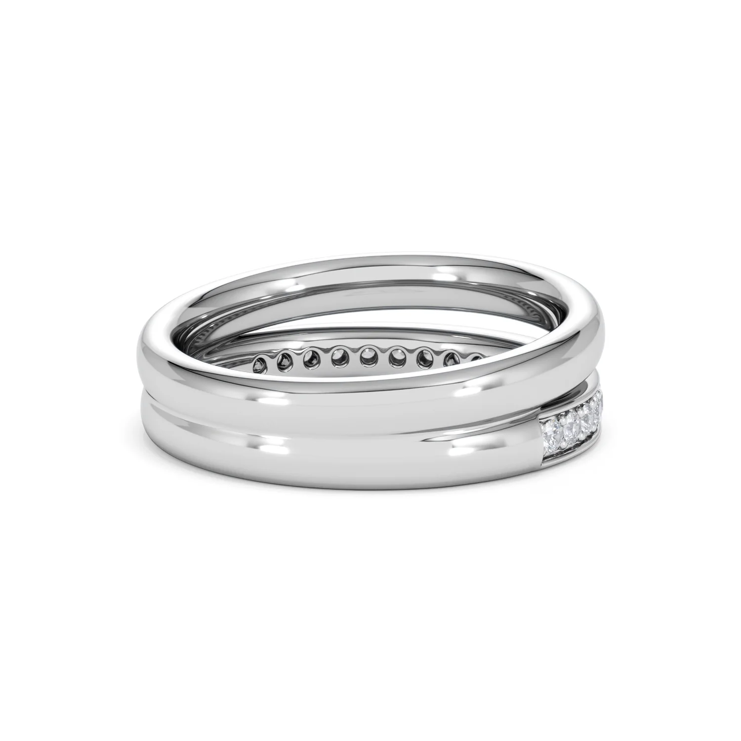 Duo Curve Stacking Lab Diamond Ring 0.26ct in 925 Silver - Image 39
