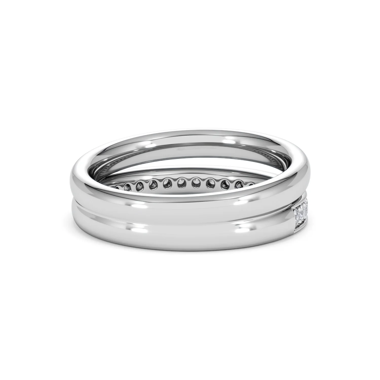 Duo Curve Stacking Lab Diamond Ring 0.26ct in 925 Silver - Image 42