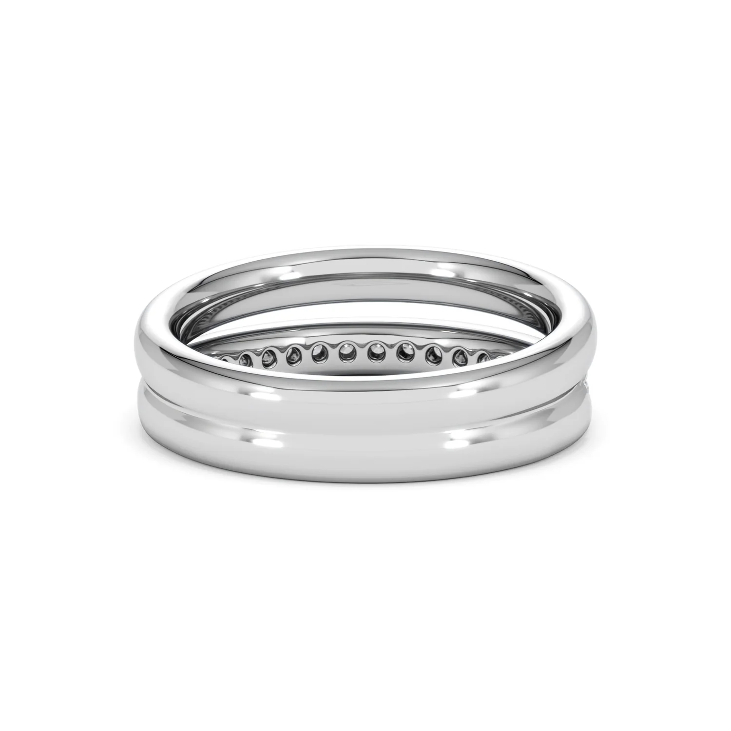 Duo Curve Stacking Lab Diamond Ring 0.26ct in 925 Silver - Image 46
