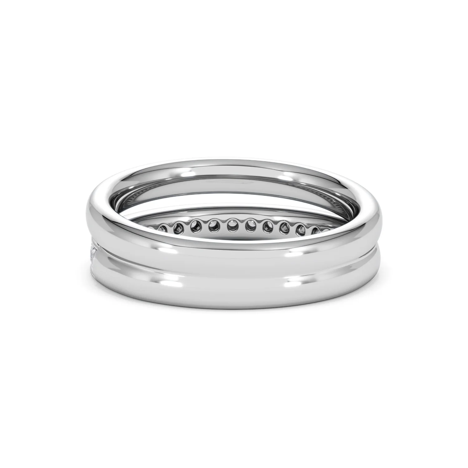 Duo Curve Stacking Lab Diamond Ring 0.26ct in 925 Silver - Image 53