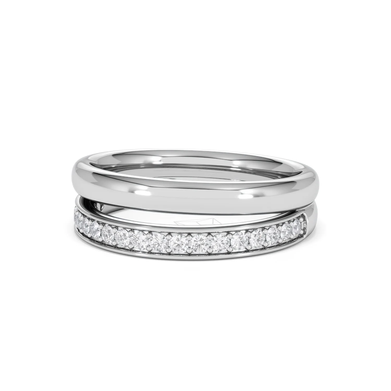 Duo Curve Stacking Lab Diamond Ring 0.26ct in 925 Silver - Image 83
