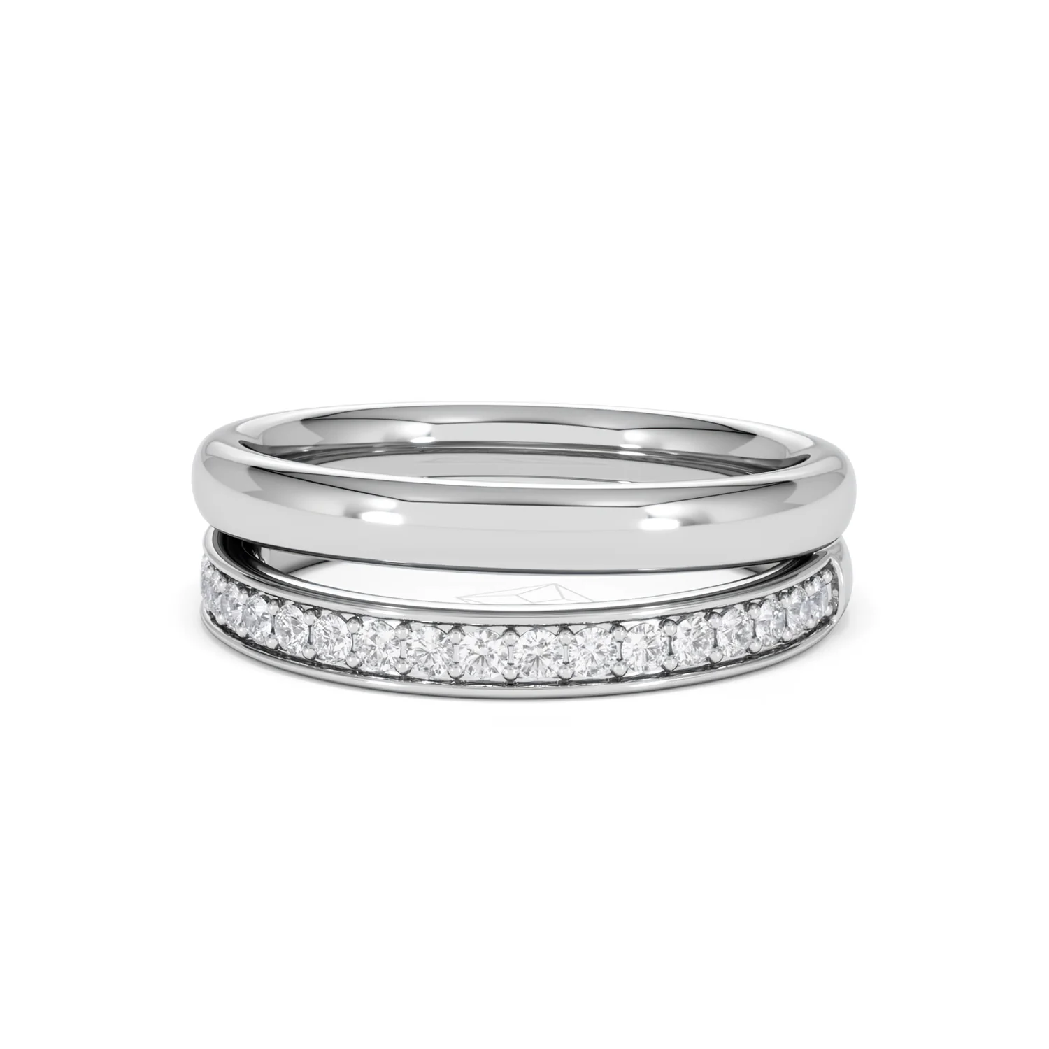 Duo Curve Stacking Lab Diamond Ring 0.26ct in 925 Silver - Image 85