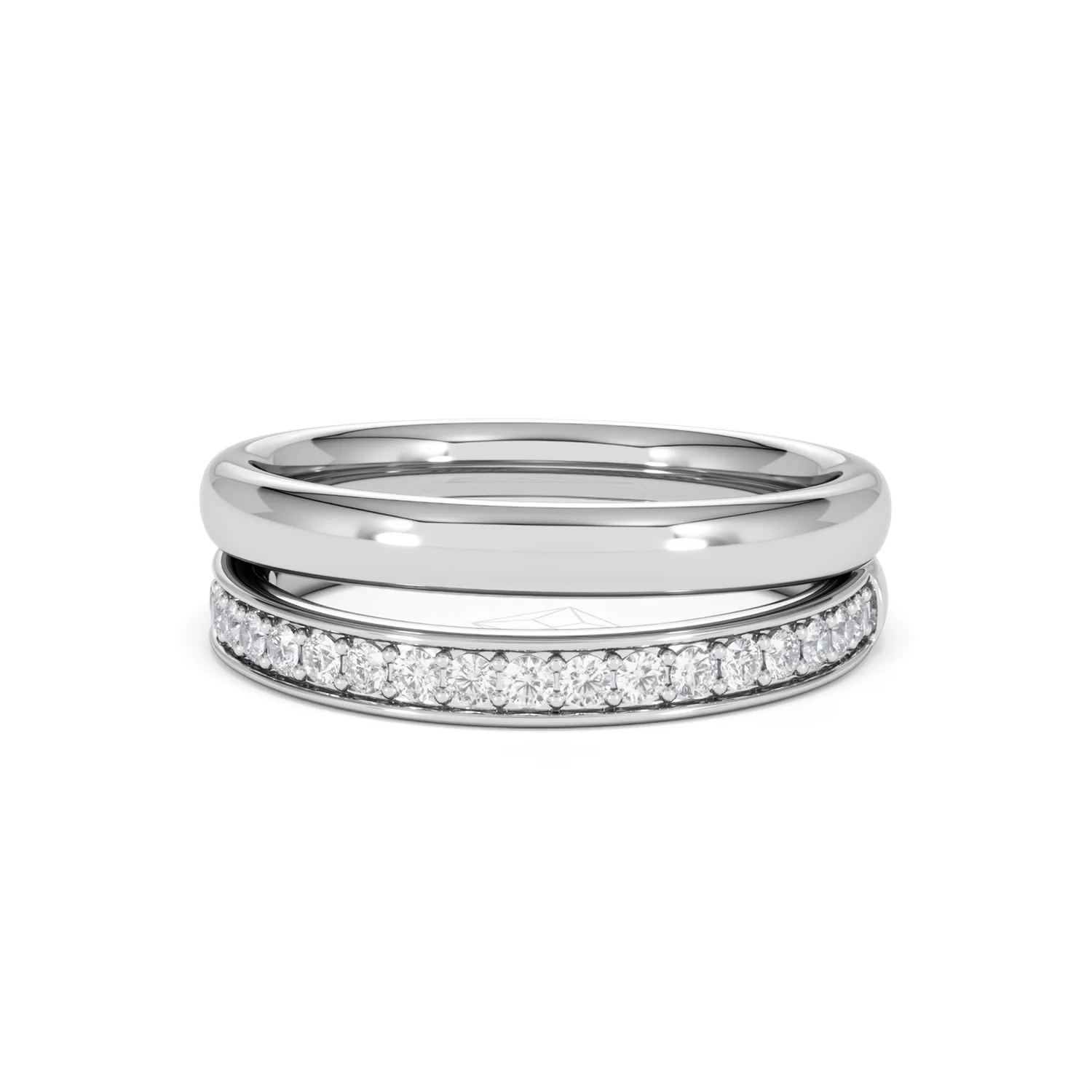 Duo Curve Stacking Lab Diamond Ring 0.26ct in 925 Silver - Image 86