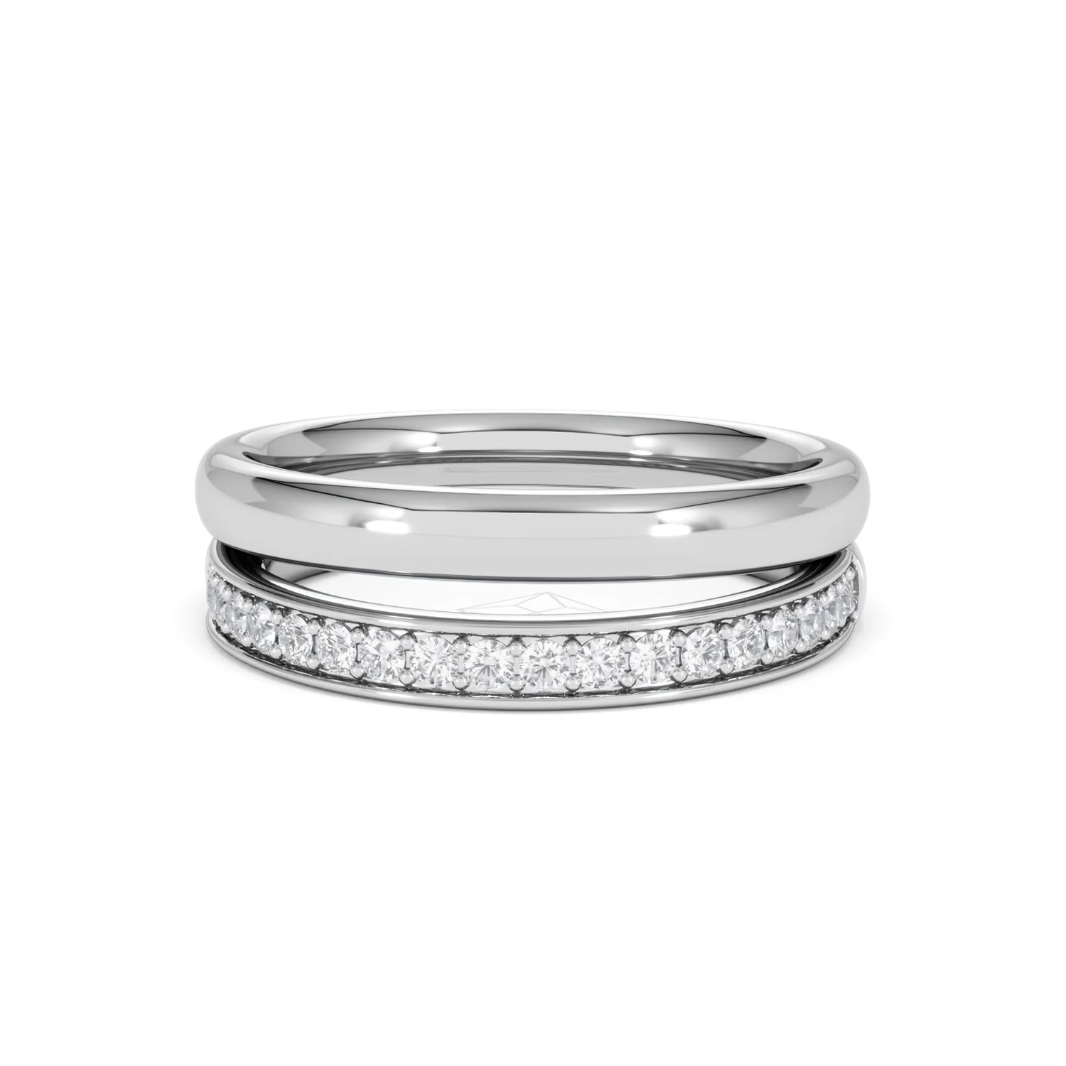 Duo Curve Stacking Lab Diamond Ring 0.26ct in 925 Silver - Image 87