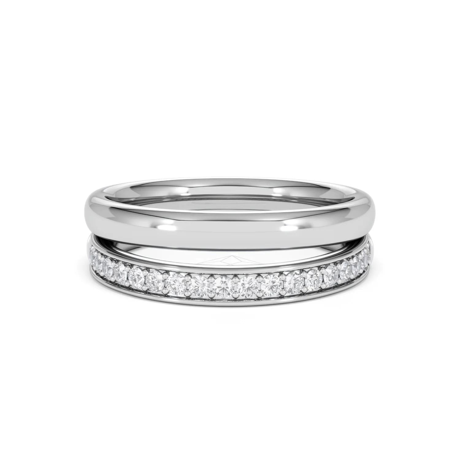 Duo Curve Stacking Lab Diamond Ring 0.26ct in 925 Silver - Image 88