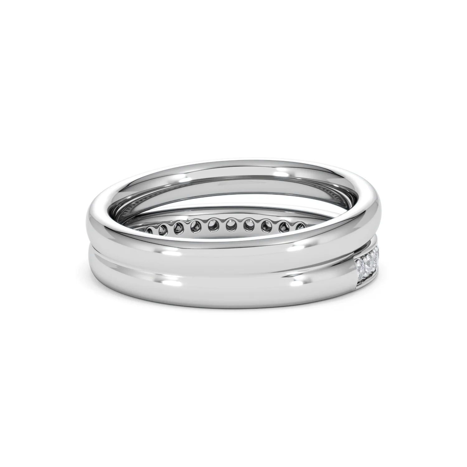 Duo Curve Stacking Lab Diamond Ring 0.26ct in 9K White Gold - Image 41