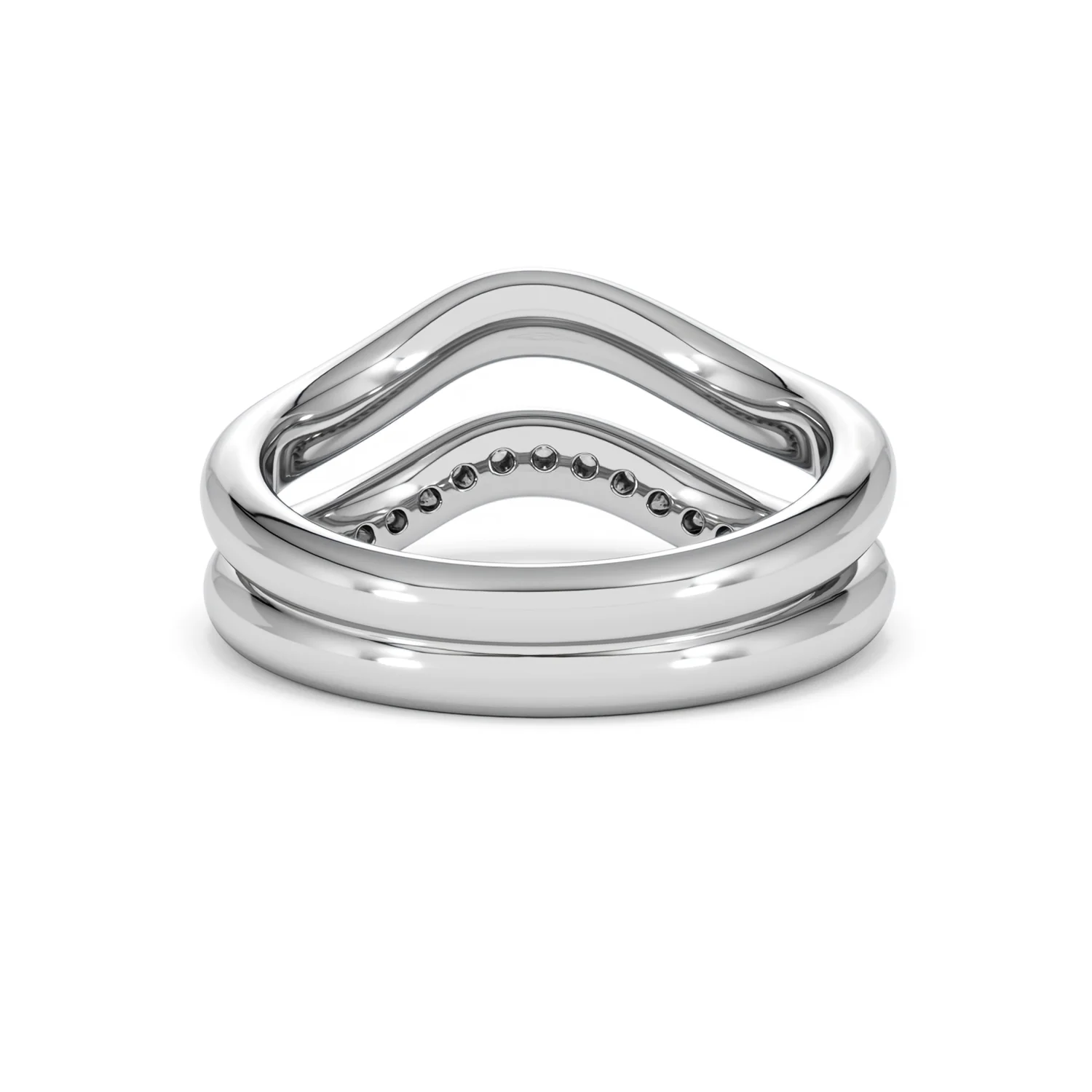 Duo Wave Stacking Lab Diamond Ring 0.26ct in 925 Silver - Image 47