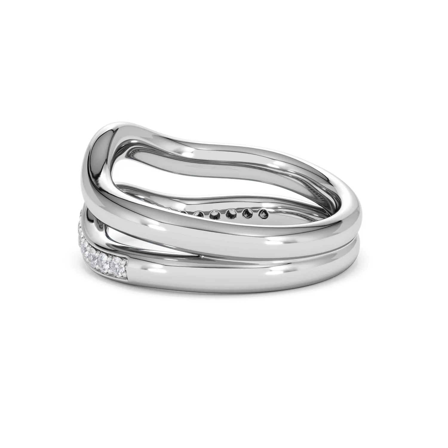 Duo Wave Stacking Lab Diamond Ring 0.26ct in 925 Silver - Image 61