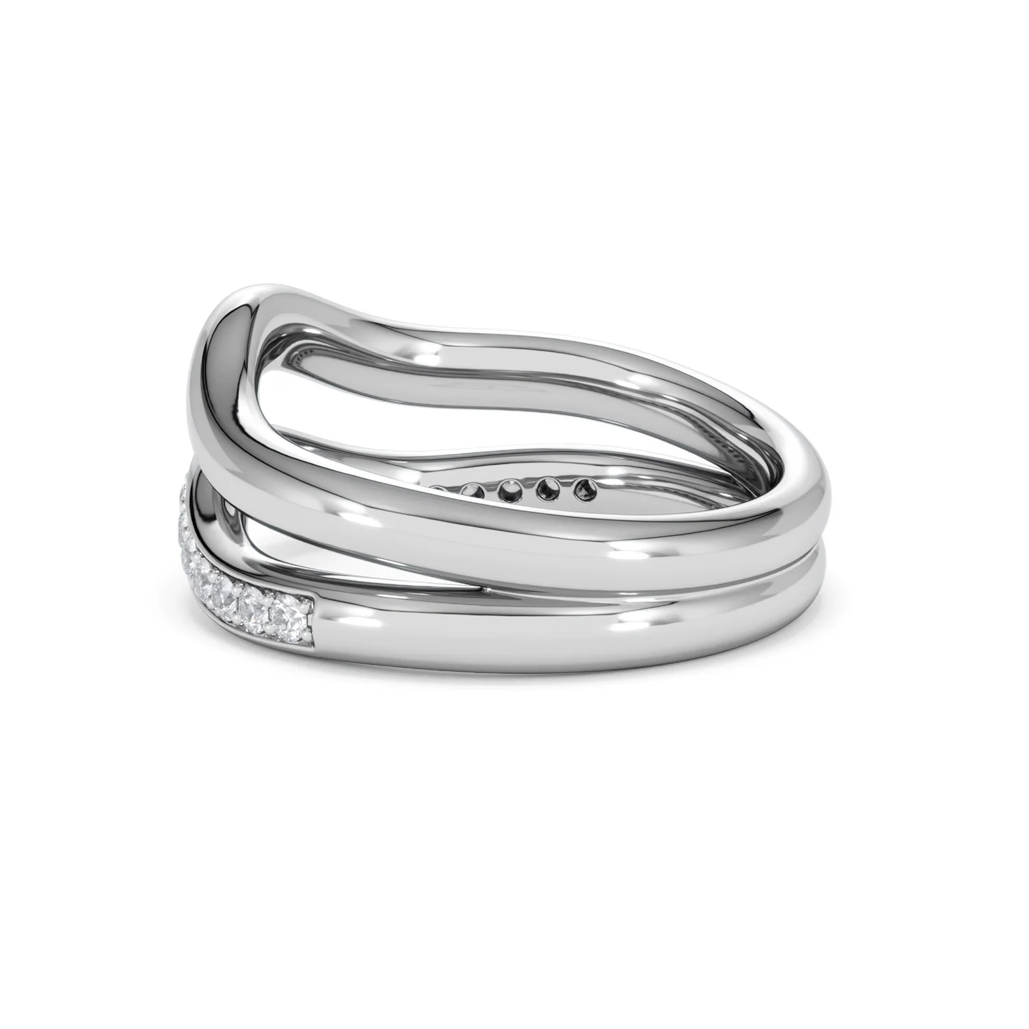 Duo Wave Stacking Lab Diamond Ring 0.26ct in 925 Silver - Image 62
