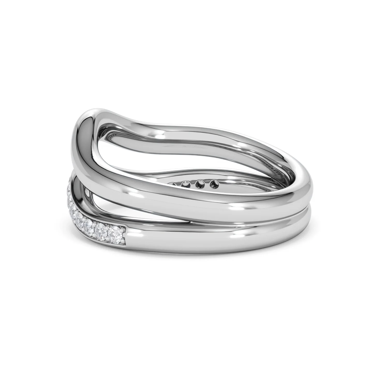 Duo Wave Stacking Lab Diamond Ring 0.26ct in 925 Silver - Image 63