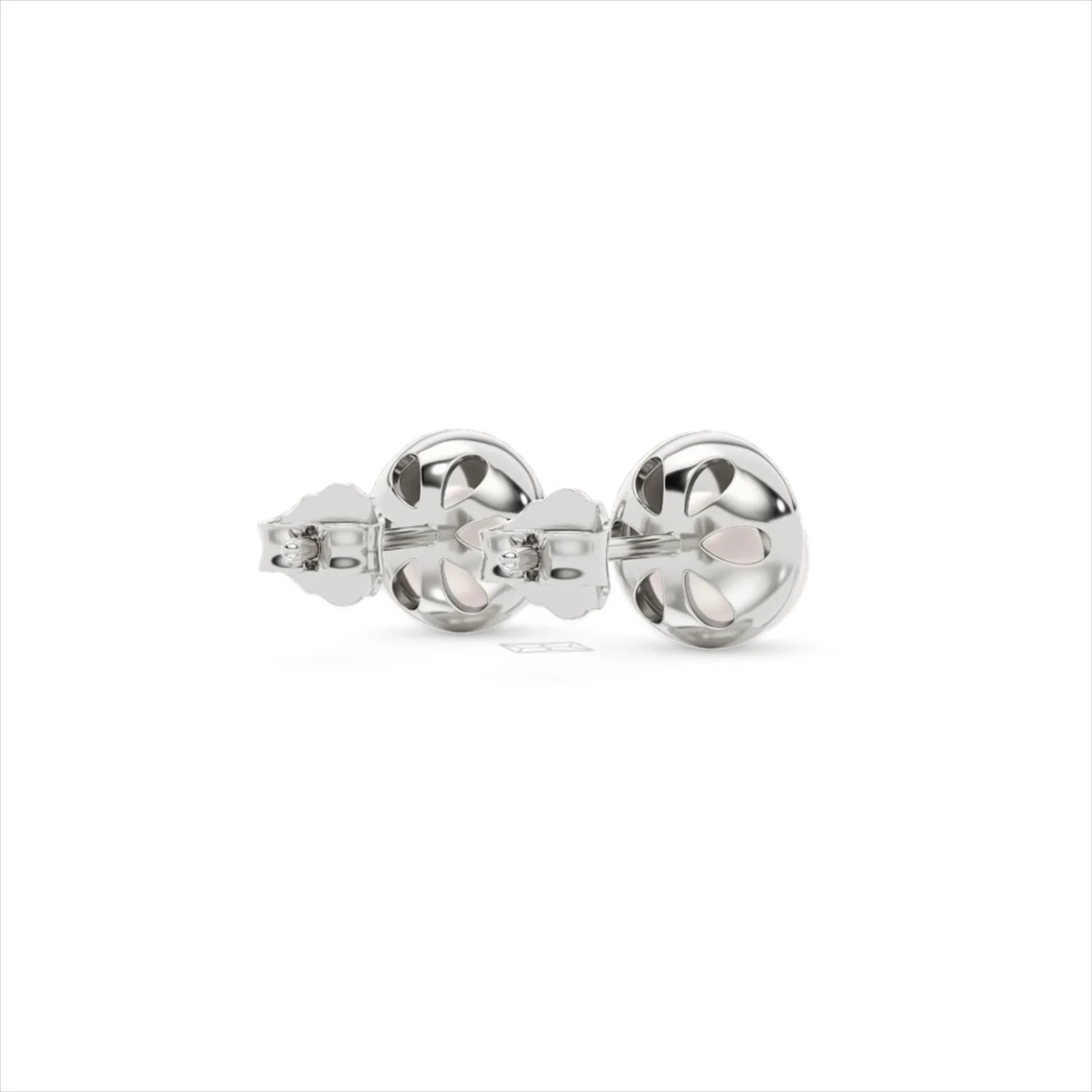 Eden 4.15ct Round Pearl and Lab Diamond Stud Earrings in Sterling Silver - Image 42