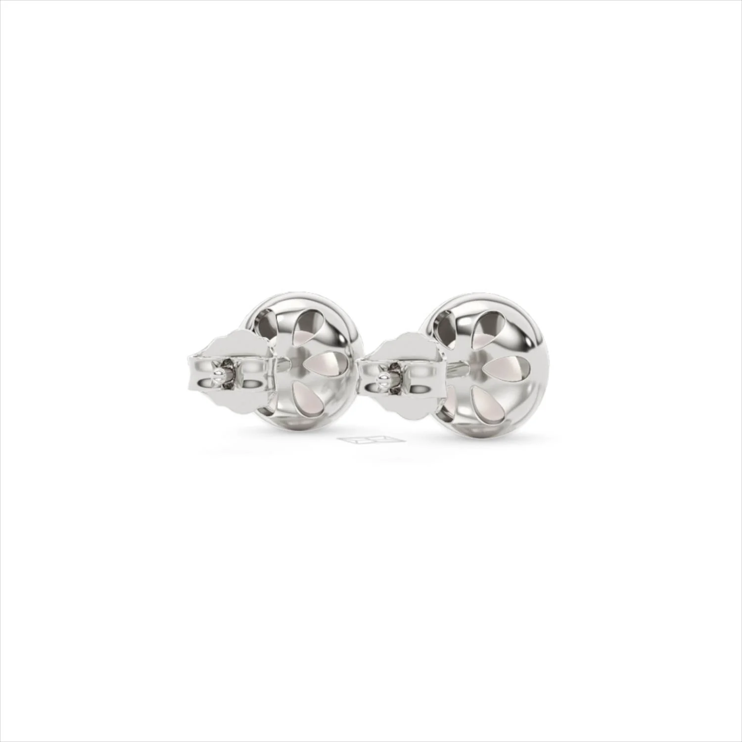 Eden 4.15ct Round Pearl and Lab Diamond Stud Earrings in Sterling Silver - Image 44