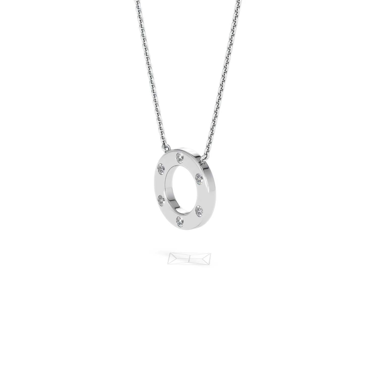 Élan 0.06ct Lab Diamond Circle Necklace in Sterling Silver - Image 78
