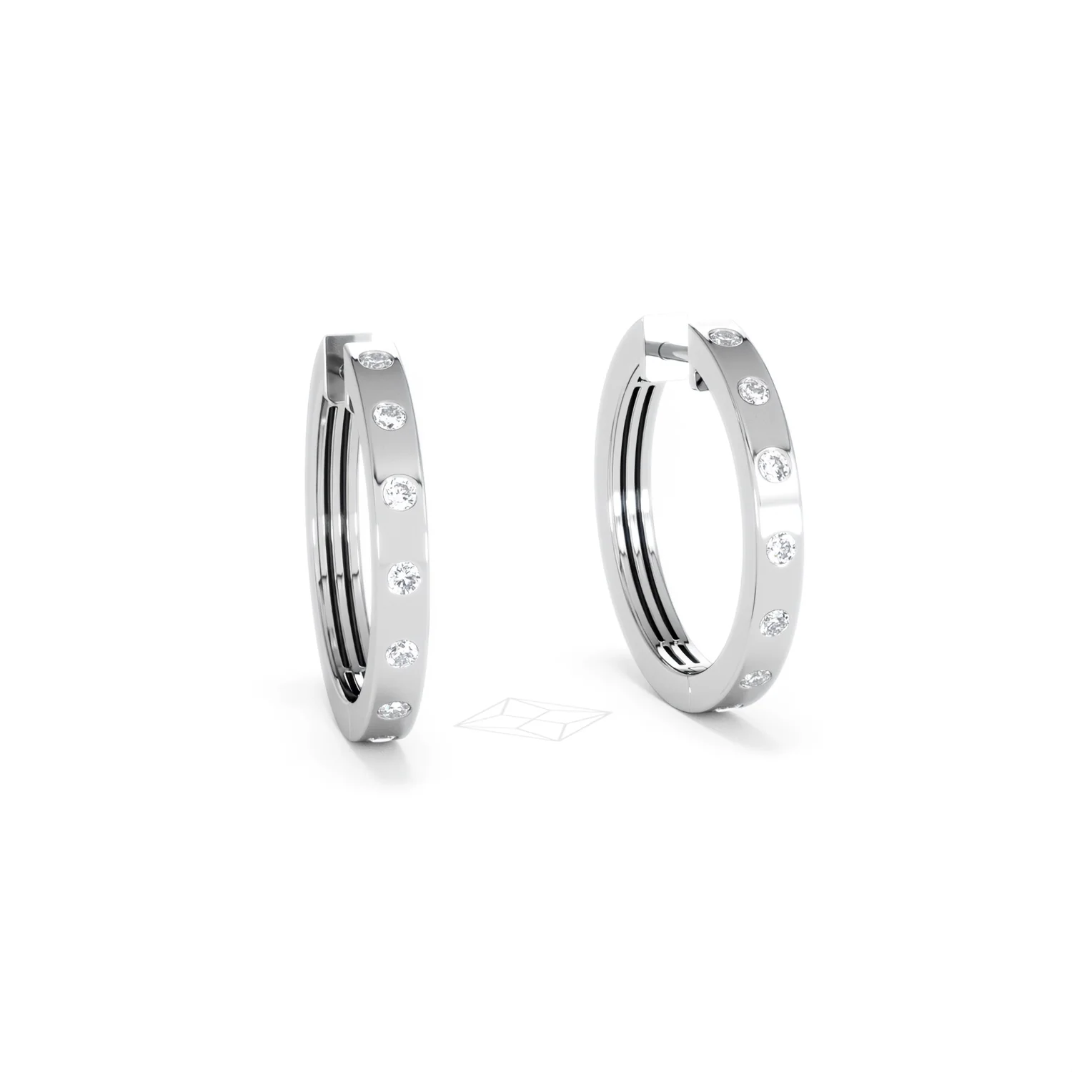 Élan 0.15ct Lab Diamond Hoop Earrings in Stering Silver - Image 13