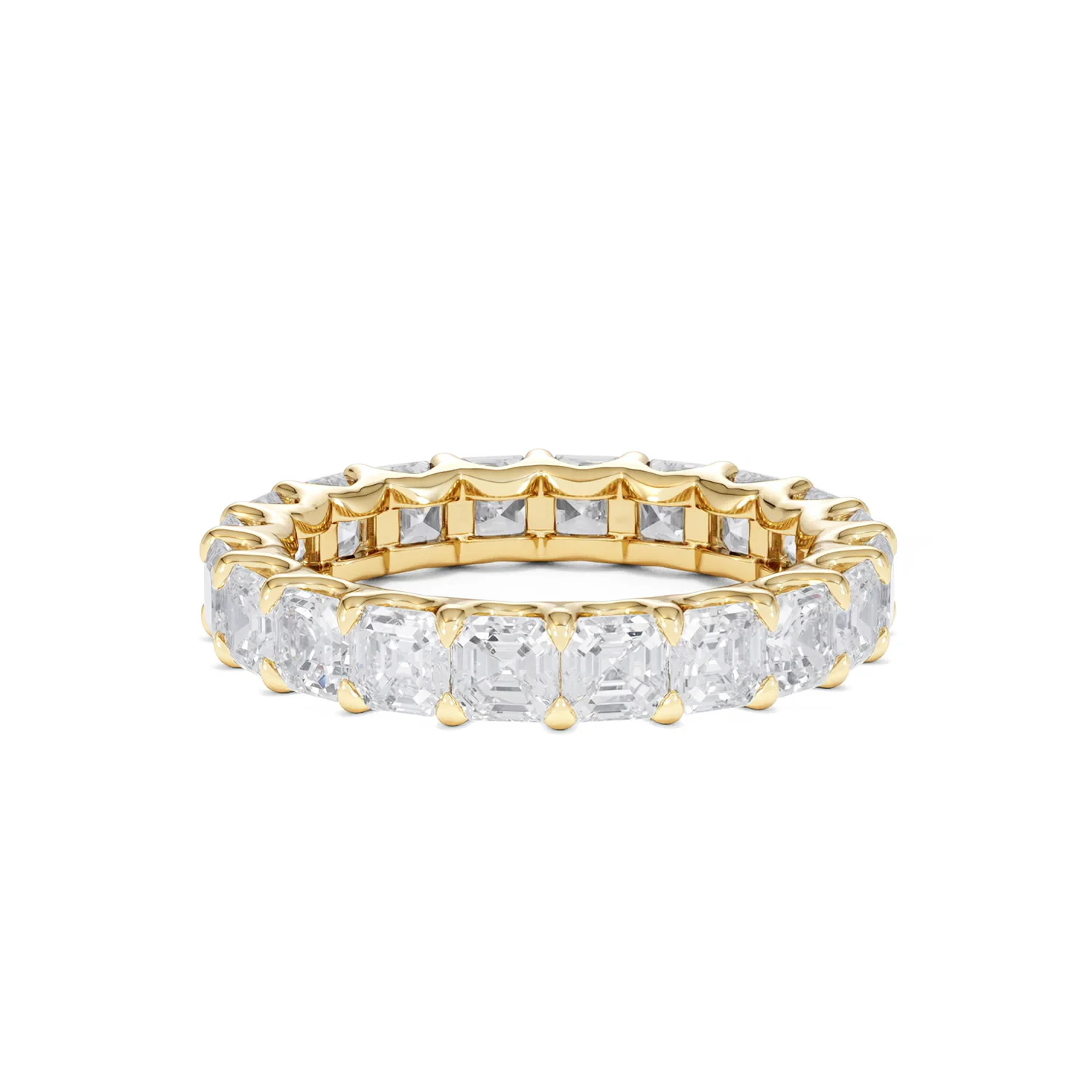 Elisa Diamond Eternity Ring Asscher Cut 3.2ct VVs 18K Gold Size H-I - Image 78