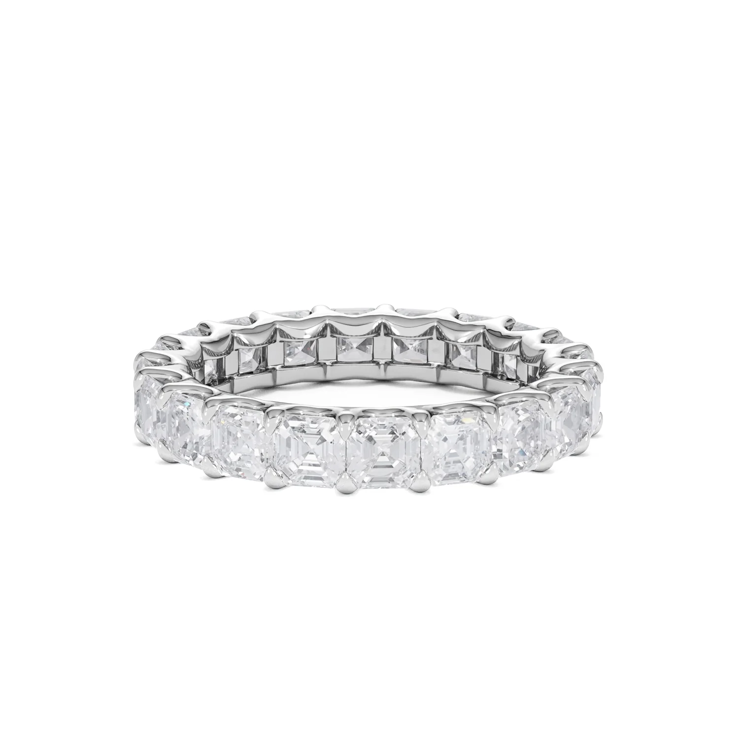 Elisa Diamond Eternity Ring Asscher Cut 3.2ct VVs Platinum Size H-I - Image 17