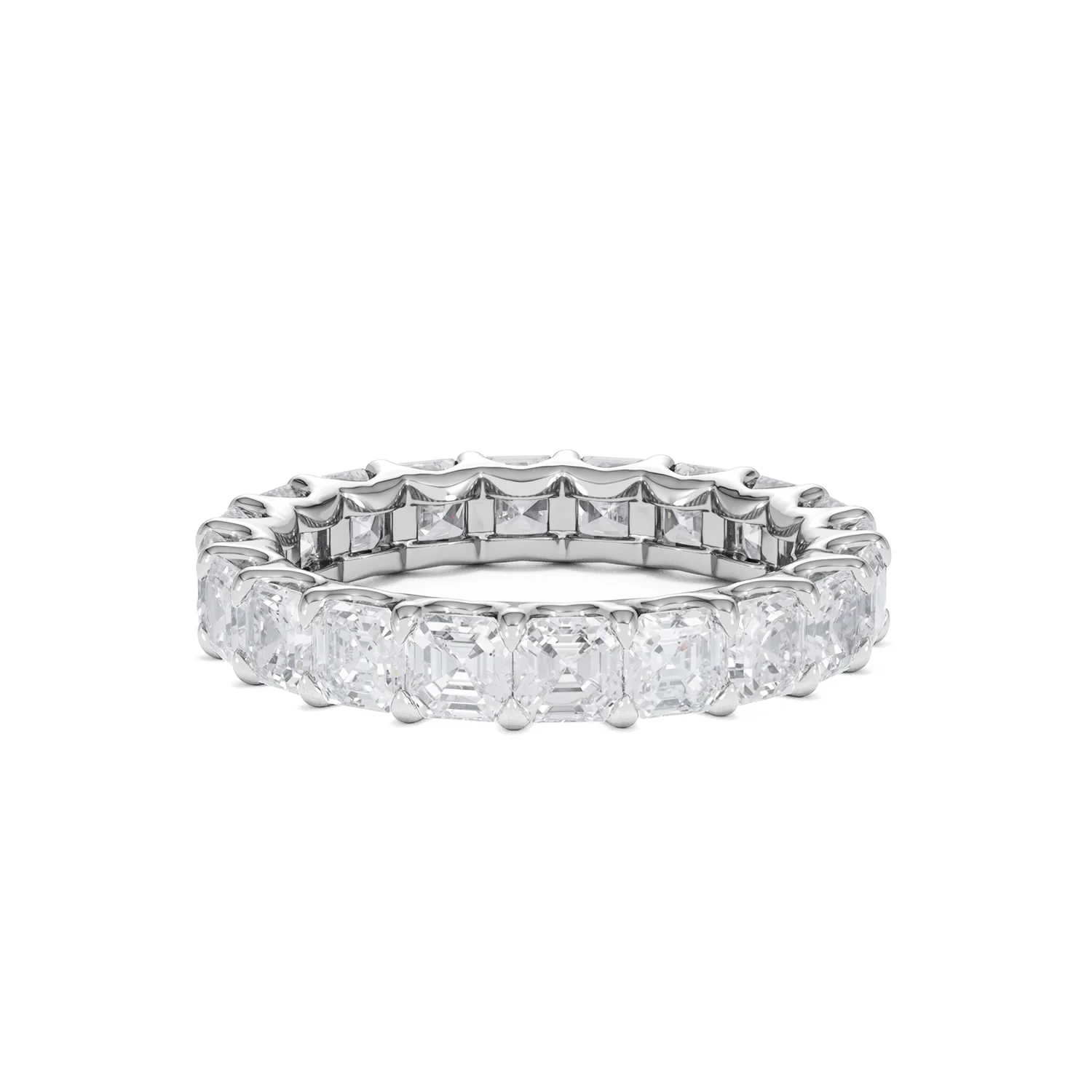 Elisa Diamond Eternity Ring Asscher Cut 3.2ct VVs Platinum Size H-I - Image 21