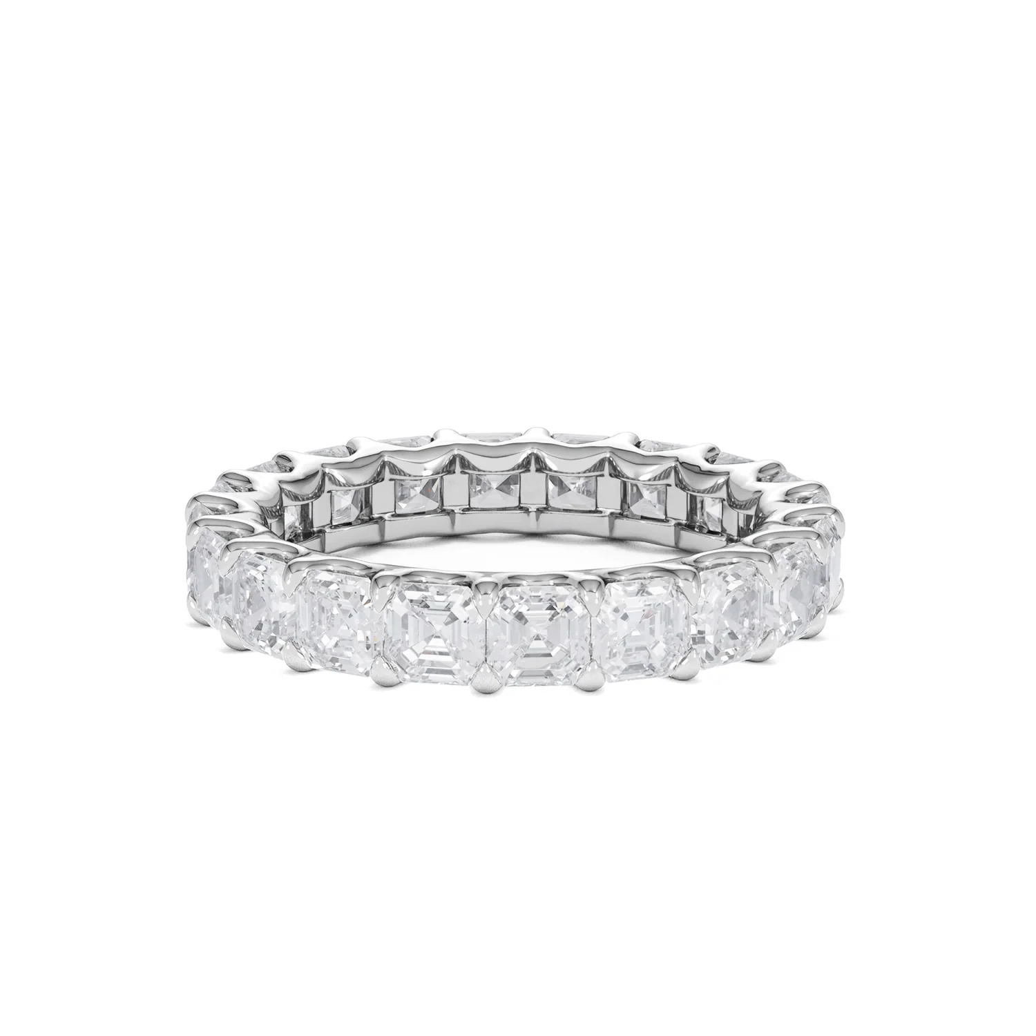 Elisa Diamond Eternity Ring Asscher Cut 3.2ct VVs Platinum Size H-I - Image 29