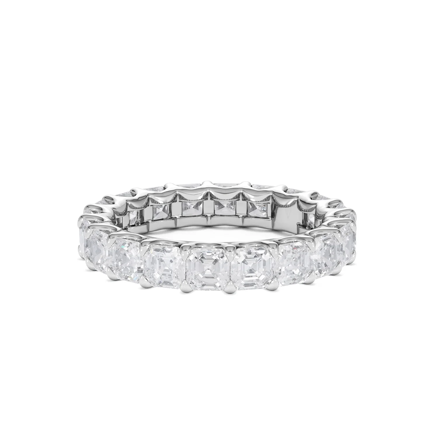Elisa Diamond Eternity Ring Asscher Cut 3.2ct VVs Platinum Size H-I - Image 39