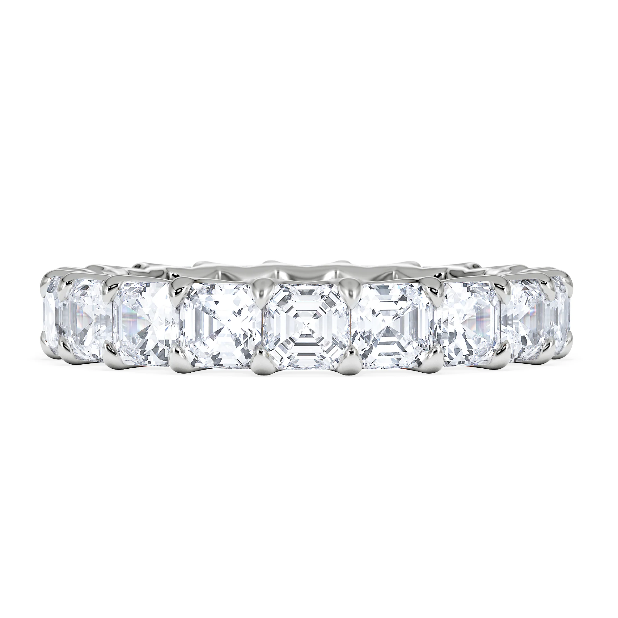 Elisa Diamond Eternity Ring Asscher Cut 3.2ct VVs Platinum Size H-I - Image 6
