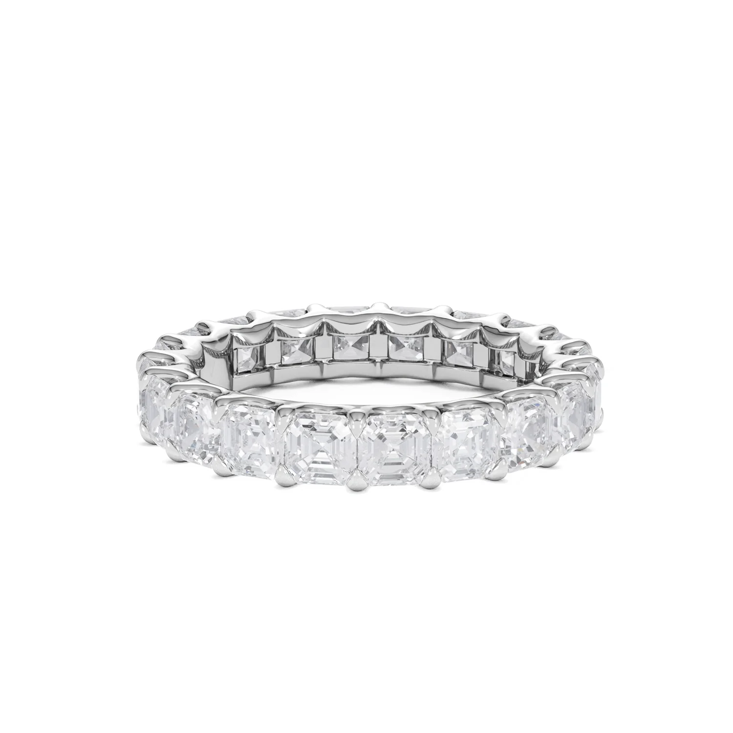 Elisa Diamond Eternity Ring Asscher Cut 3.2ct VVs Platinum Size H-I - Image 61