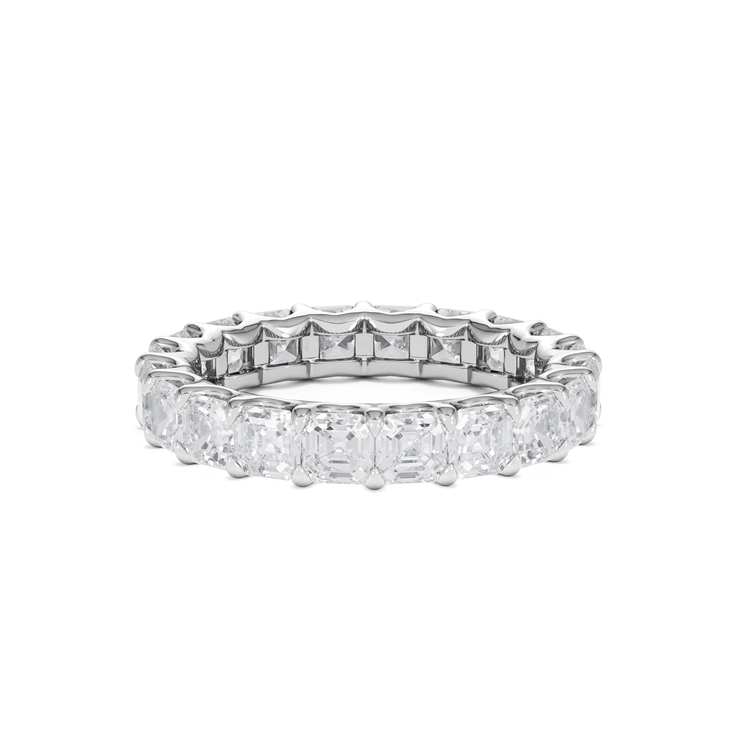 Elisa Diamond Eternity Ring Asscher Cut 3.2ct VVs Platinum Size H-I - Image 66