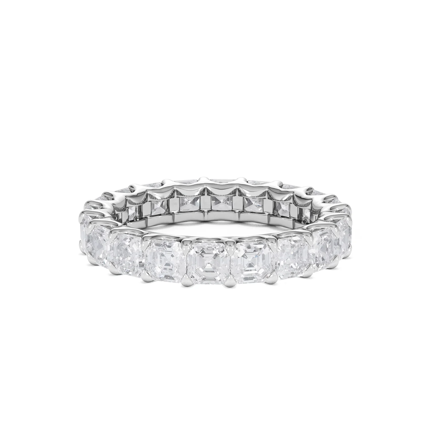 Elisa Diamond Eternity Ring Asscher Cut 3.2ct VVs Platinum Size H-I - Image 79