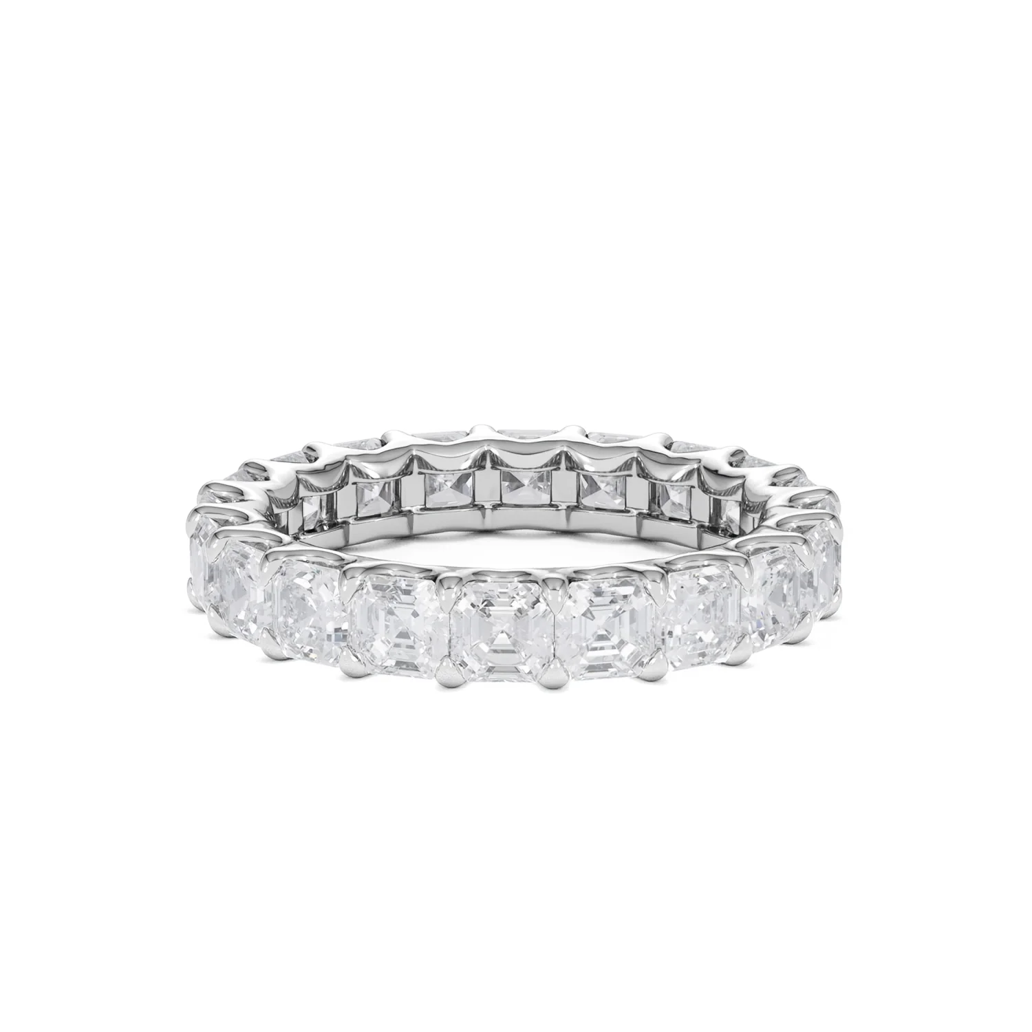 Elisa Diamond Eternity Ring Asscher Cut 3.2ct VVs Platinum Size H-I - Image 87