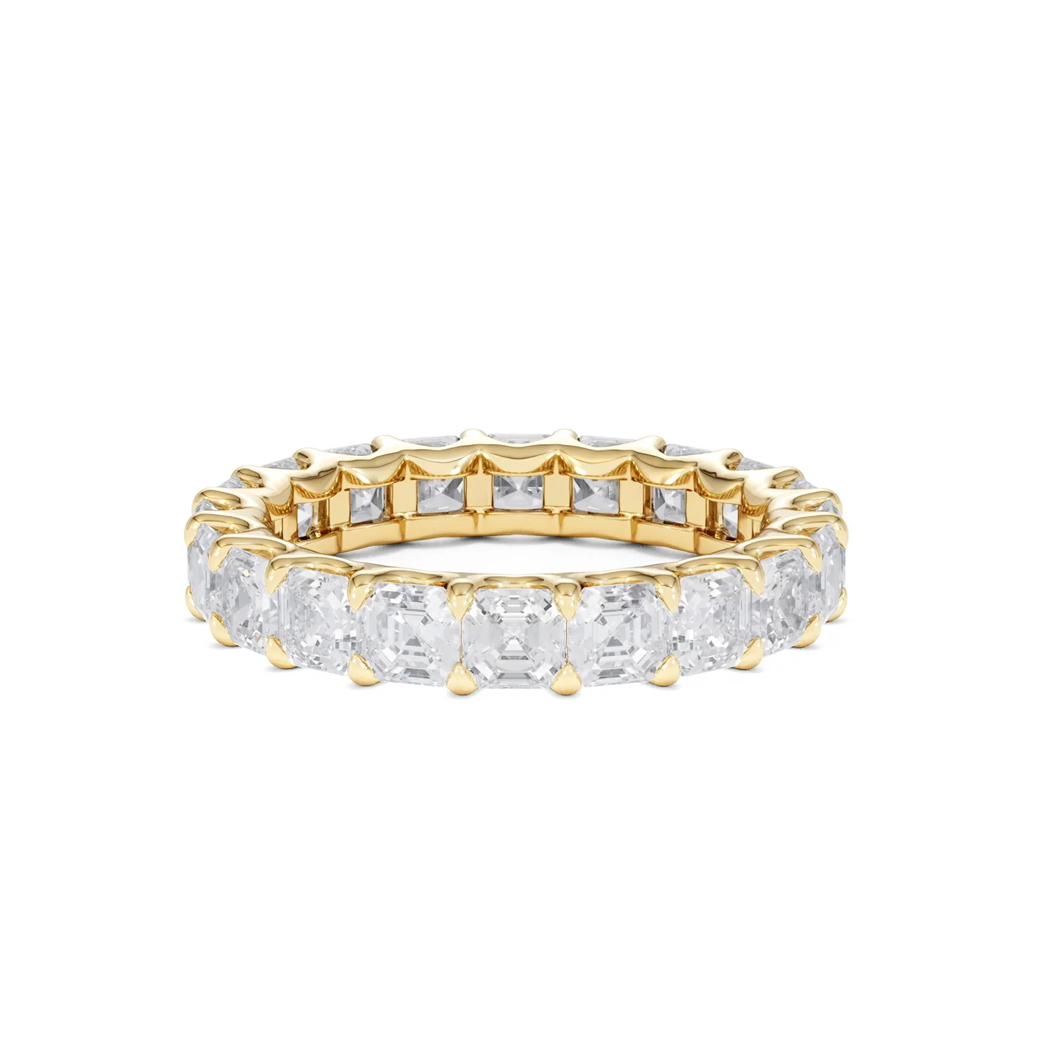 Elisa Diamond Eternity Ring Asscher Cut 4.32ct VVs 18K Gold Size O-W - Image 20