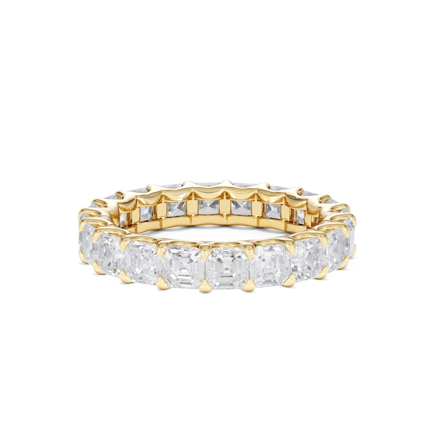 Elisa Diamond Eternity Ring Asscher Cut 4.32ct VVs 18K Gold Size O-W - Image 29