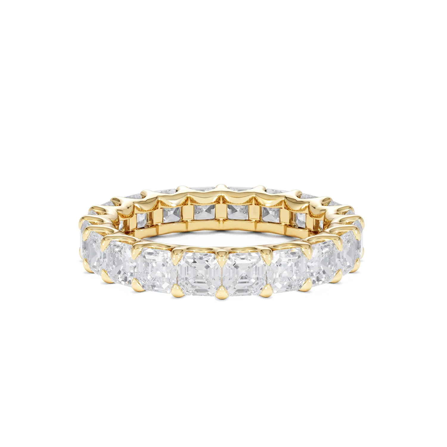 Elisa Diamond Eternity Ring Asscher Cut 4.32ct VVs 18K Gold Size O-W - Image 30