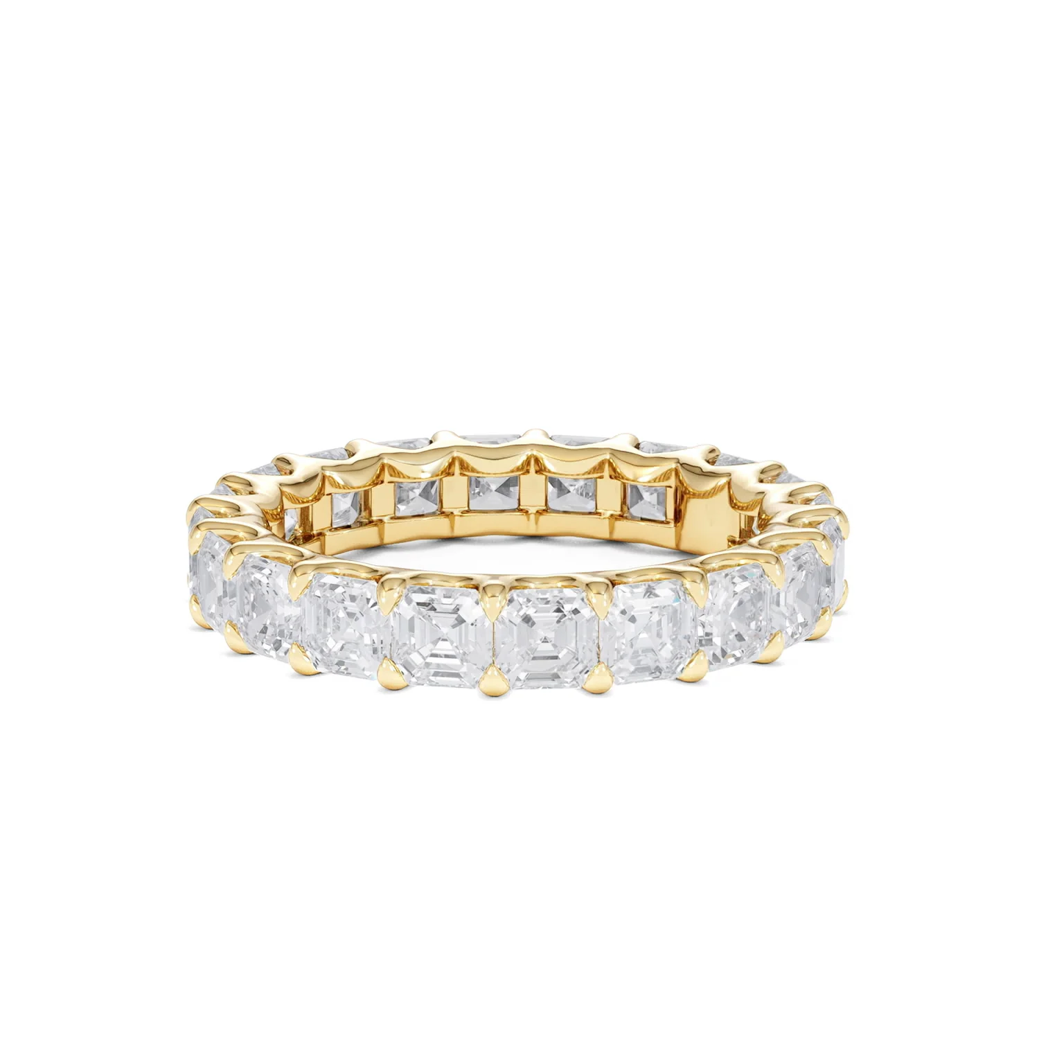 Elisa Diamond Eternity Ring Asscher Cut 4.32ct VVs 18K Gold Size O-W - Image 37