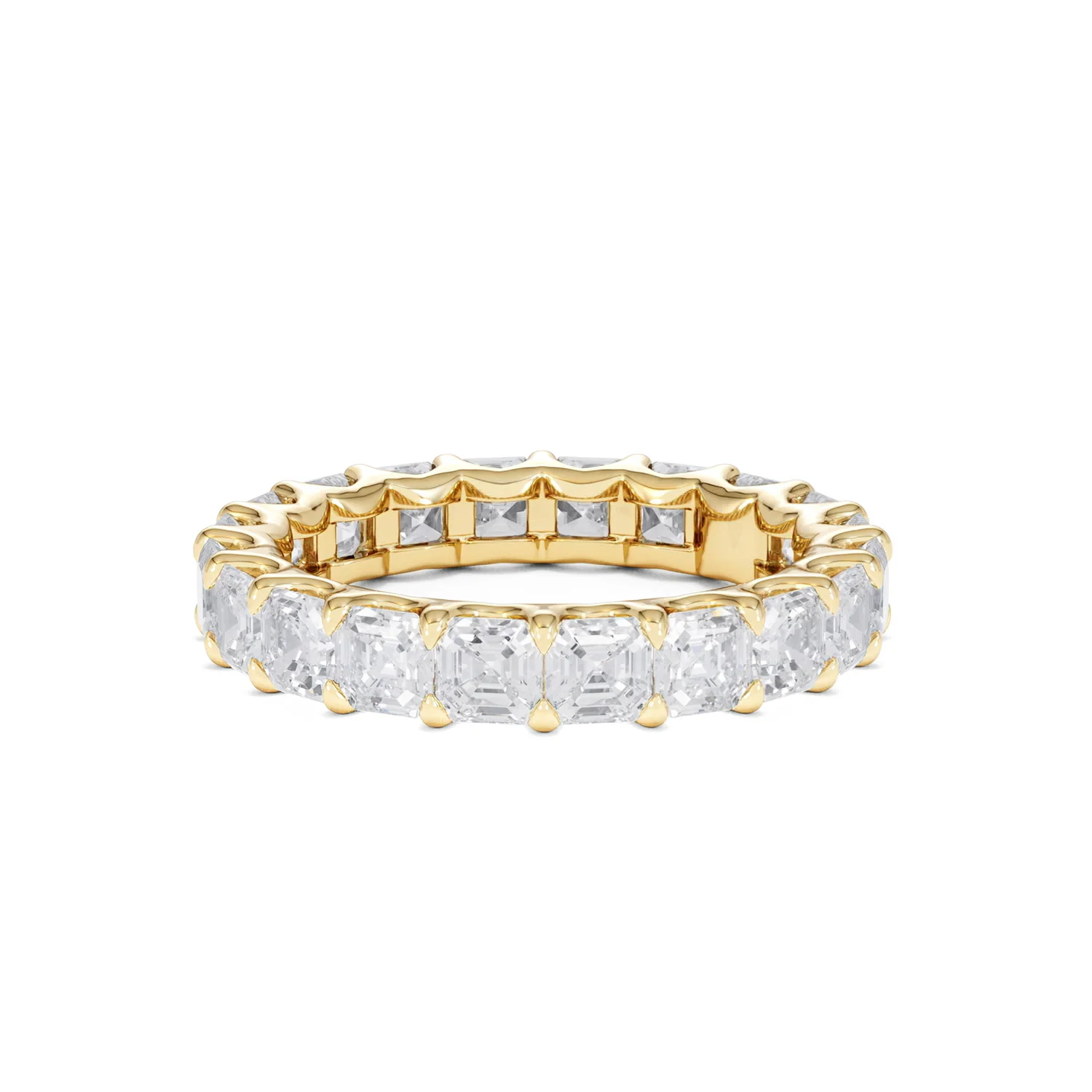 Elisa Diamond Eternity Ring Asscher Cut 4.32ct VVs 18K Gold Size O-W - Image 38